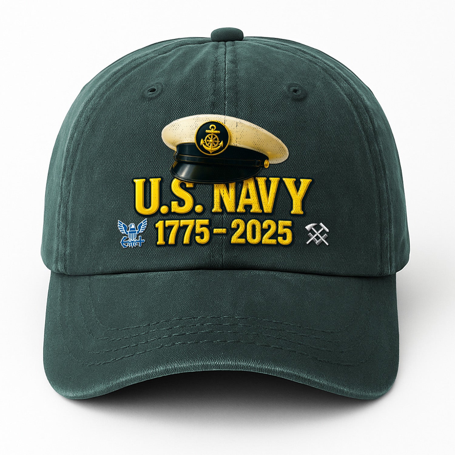 Custom Ranks & Text Premium Washed Denim Cap DC019