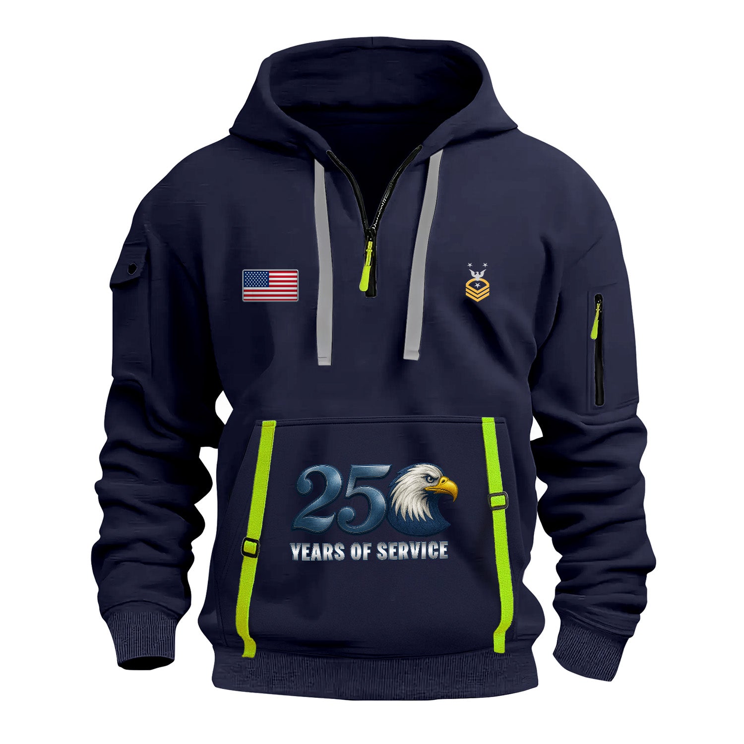Personalized US Navy Quarter Zip Hoodie KRQZ08