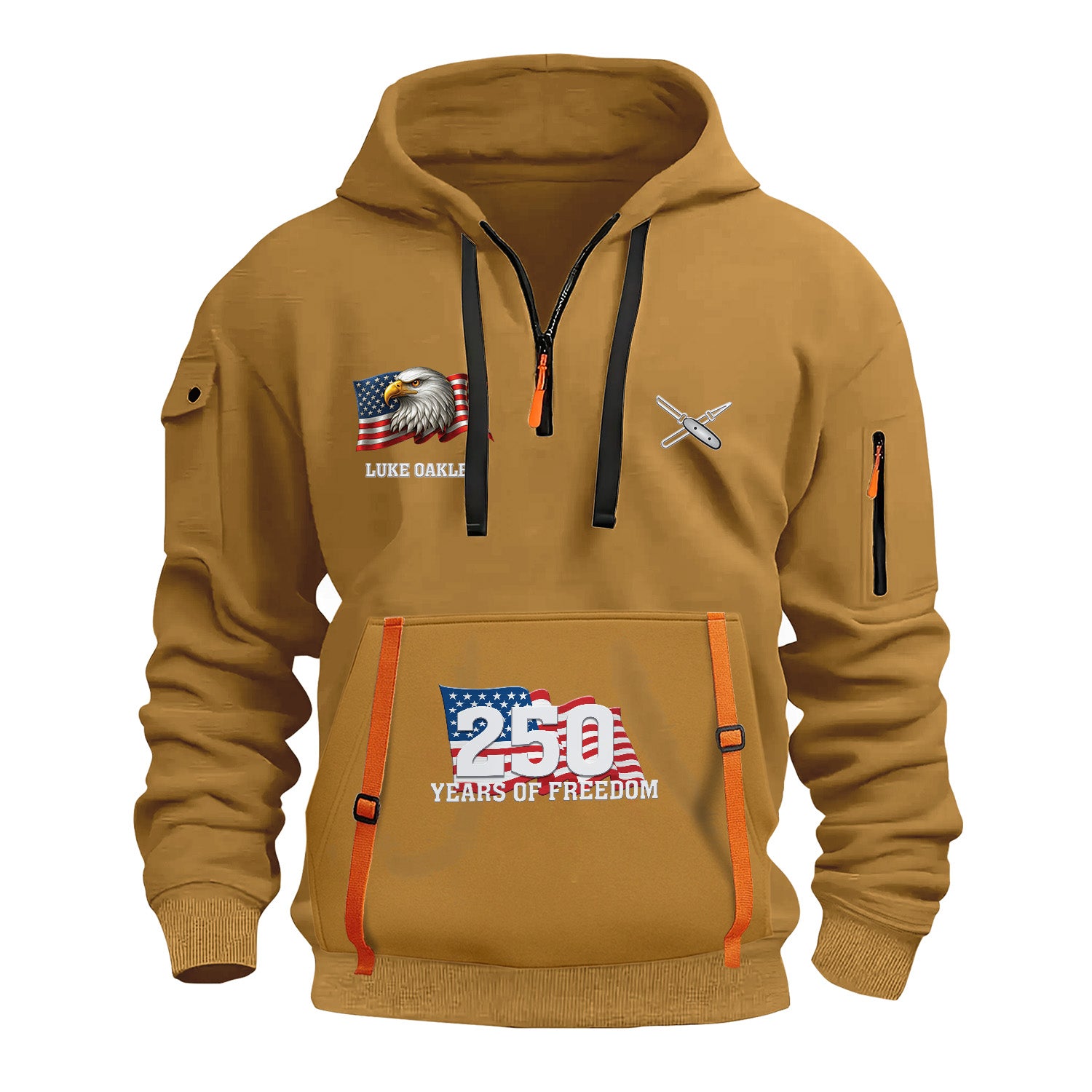Personalized US Navy Quarter Zip Hoodie KRQZ02
