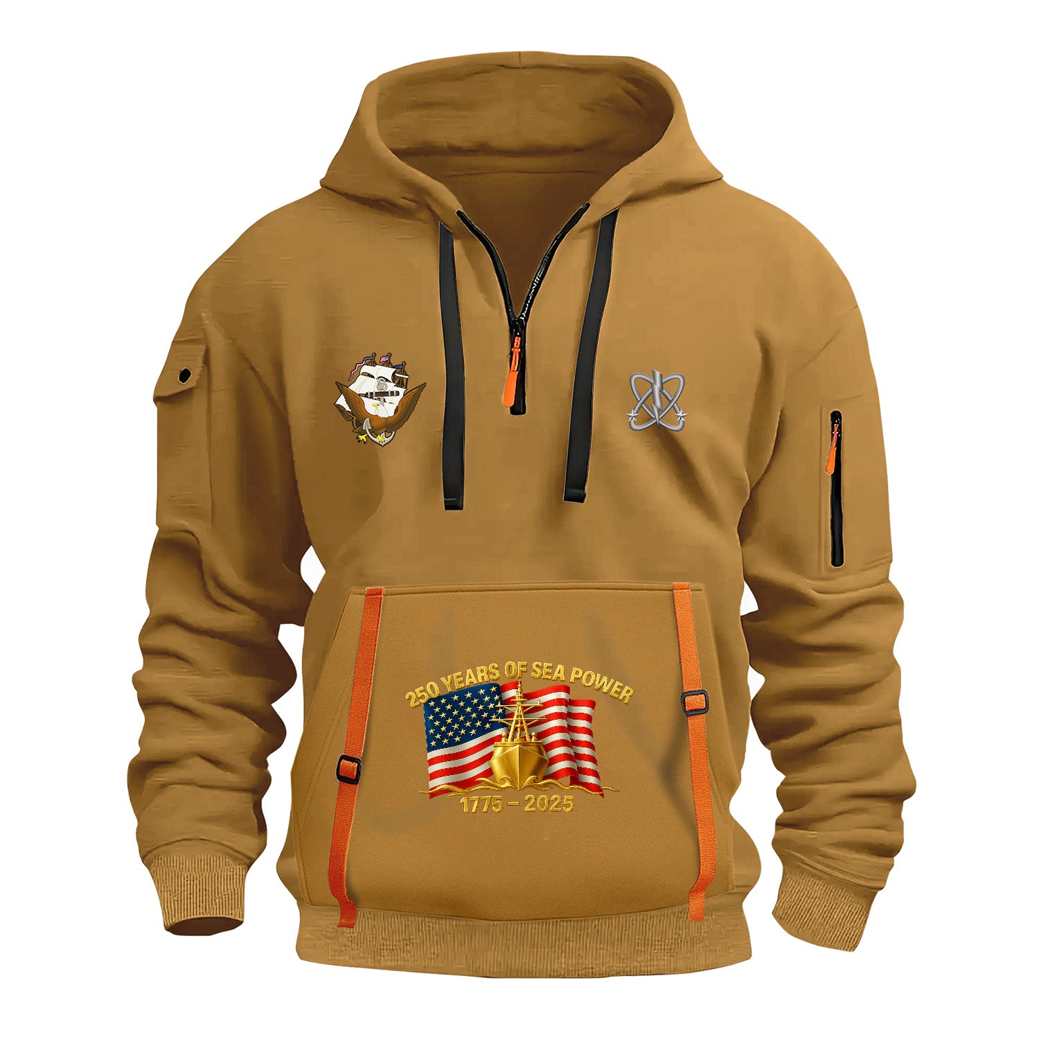 Personalized US Navy Quarter Zip Hoodie KRQZ06