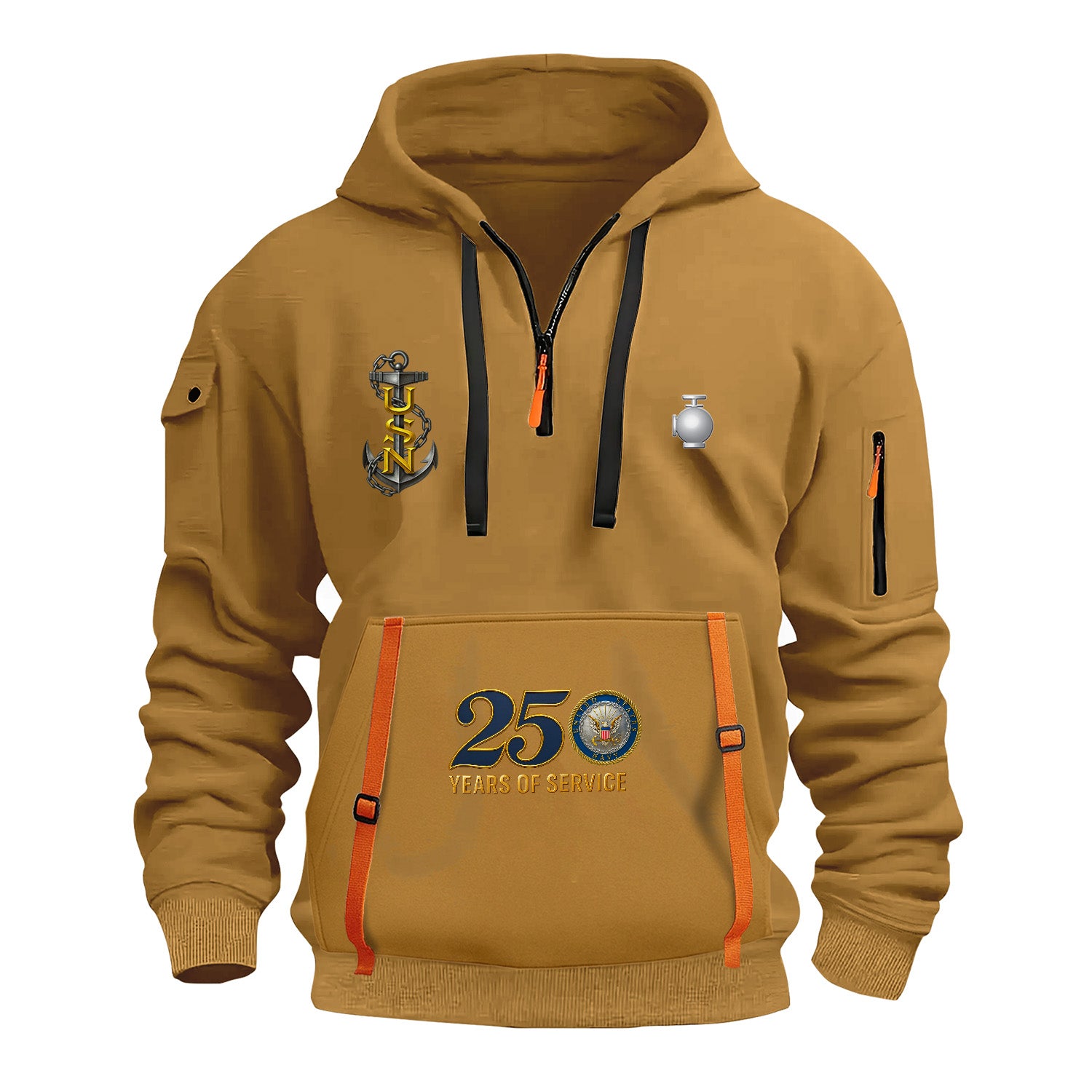 Personalized US Navy Quarter Zip Hoodie KRQZ03