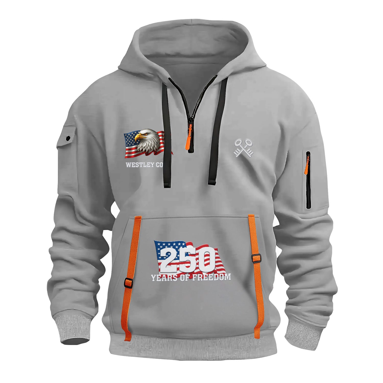 Personalized US Navy Quarter Zip Hoodie KRQZ02