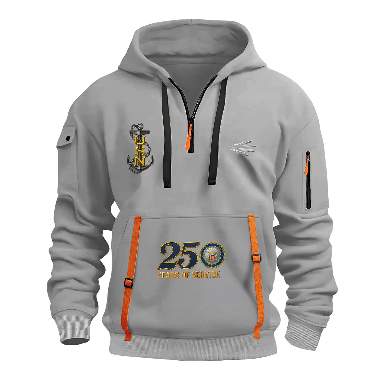 Personalized US Navy Quarter Zip Hoodie KRQZ03