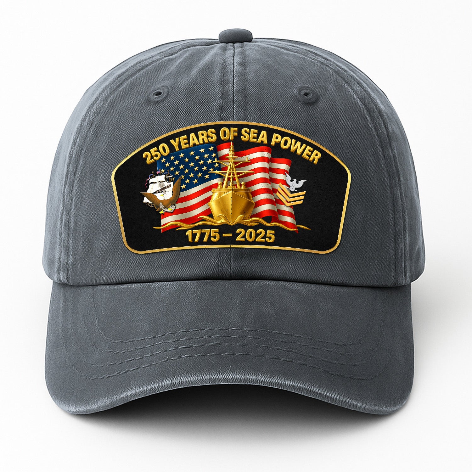 Custom Ranks & Text Premium Washed Denim Cap DC023