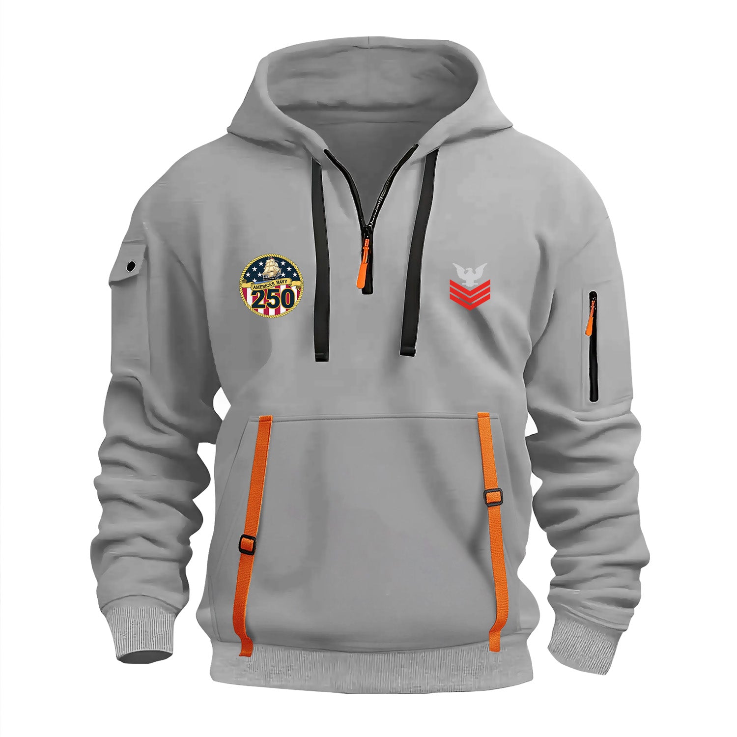 Personalized US Navy Quarter Zip Hoodie KRQZ01