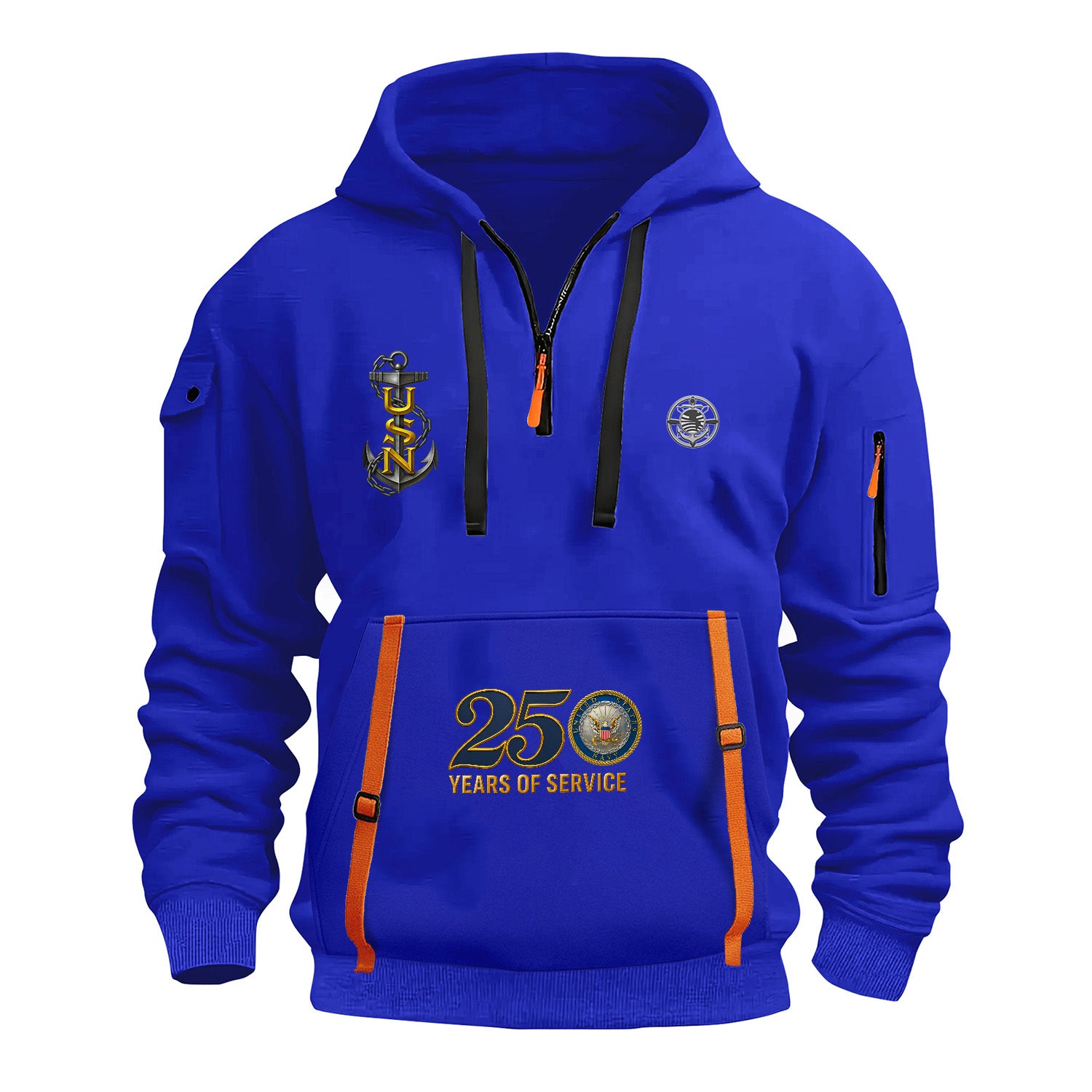 Personalized US Navy Quarter Zip Hoodie KRQZ03