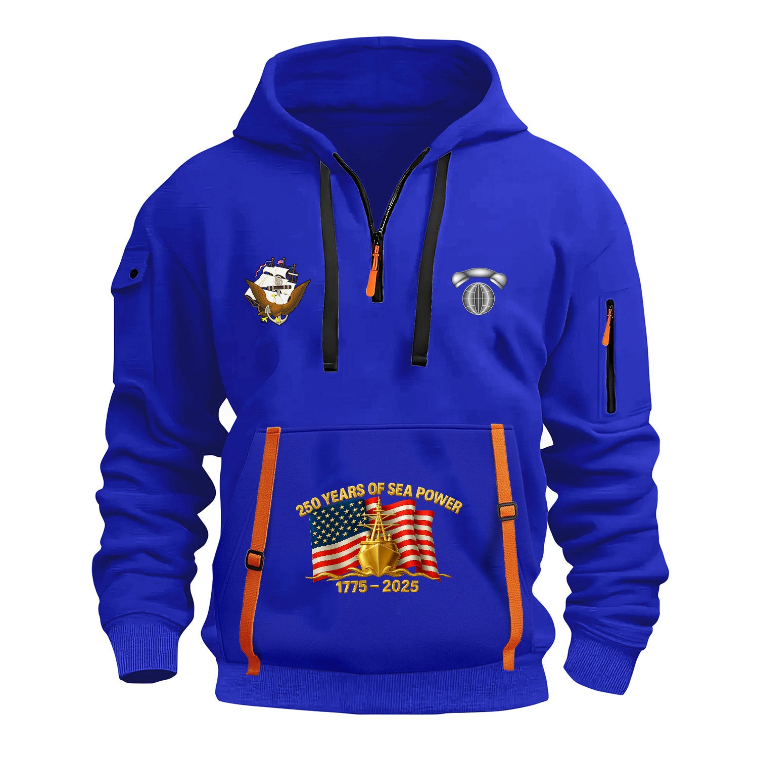 Personalized US Navy Quarter Zip Hoodie KRQZ06