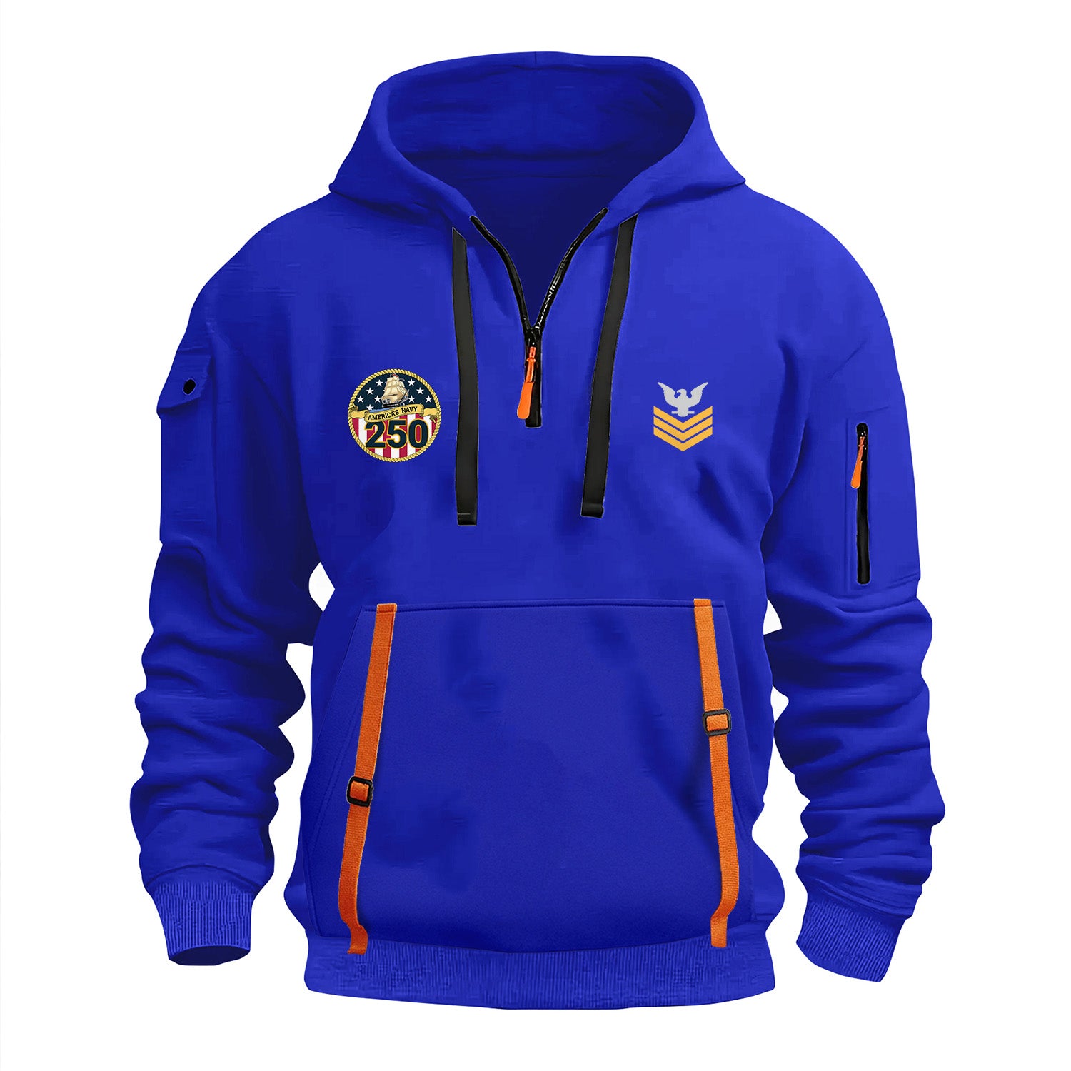 Personalized US Navy Quarter Zip Hoodie KRQZ01