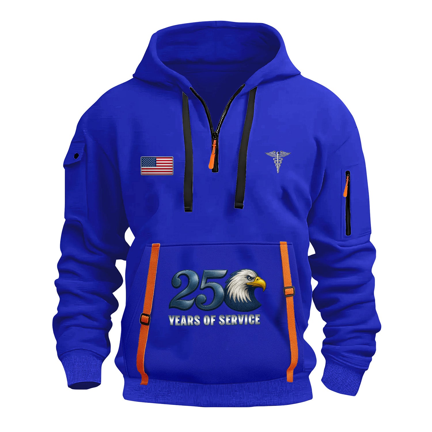Personalized US Navy Quarter Zip Hoodie KRQZ08