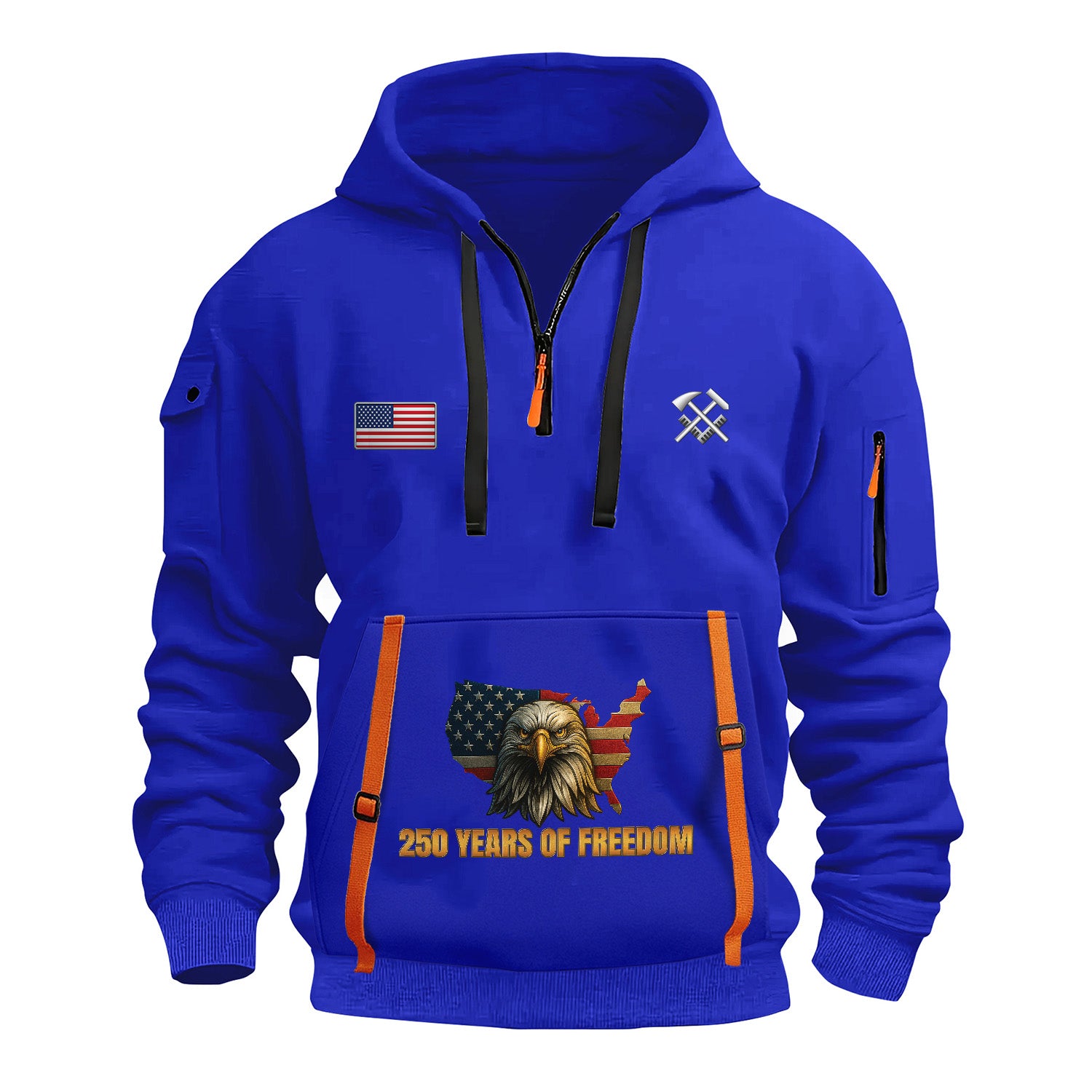 Personalized US Navy Quarter Zip Hoodie KRQZ09