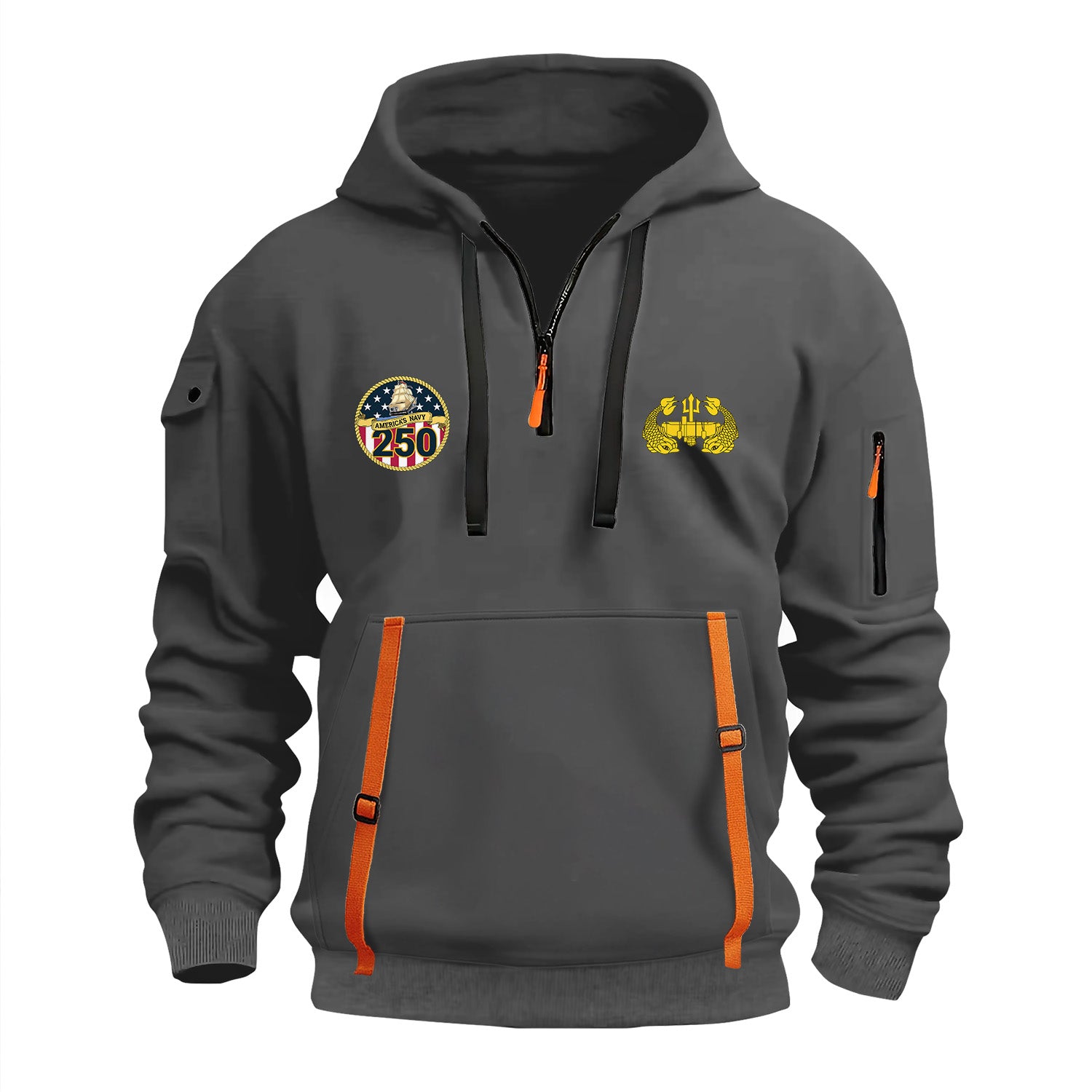 Personalized US Navy Quarter Zip Hoodie KRQZ01