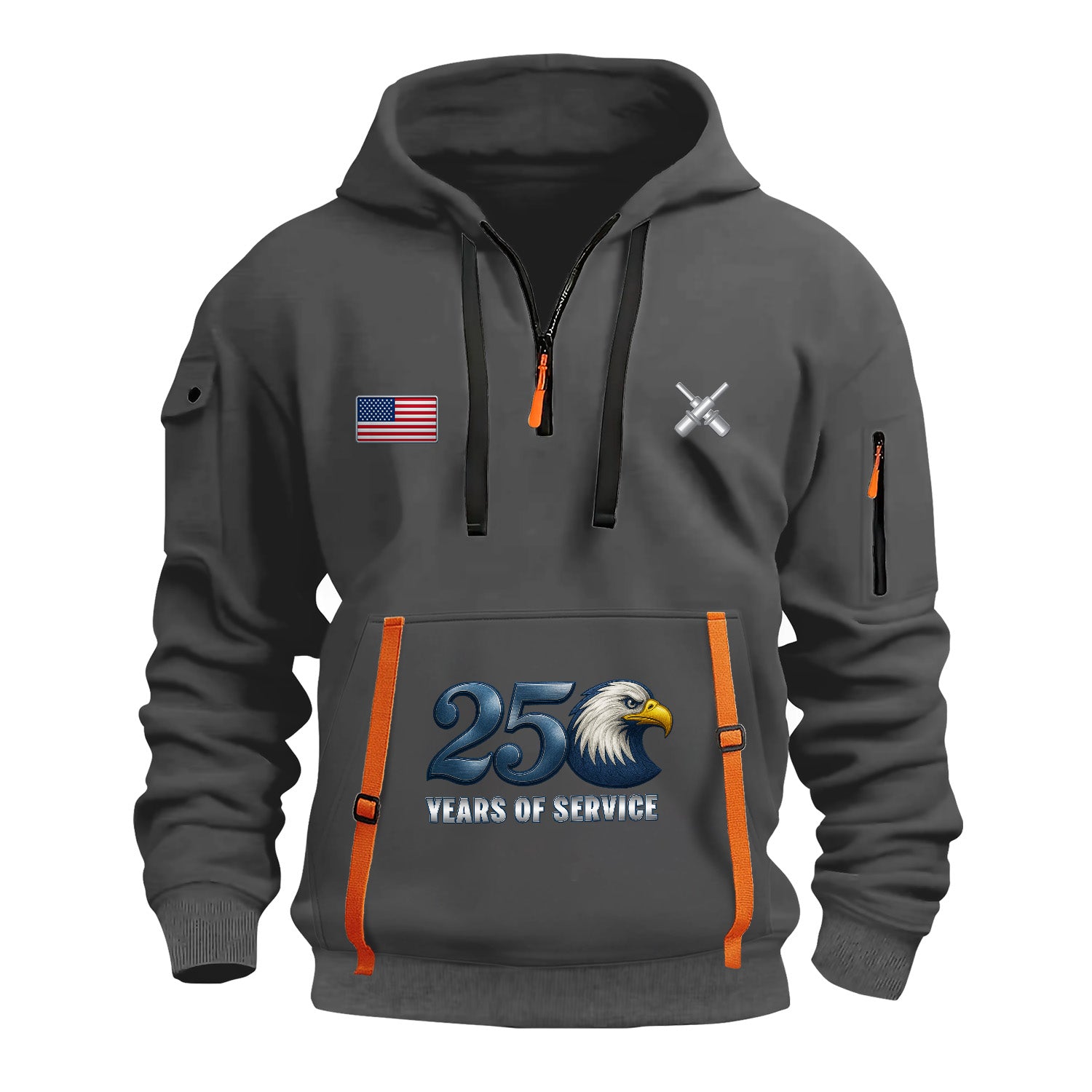 Personalized US Navy Quarter Zip Hoodie KRQZ08