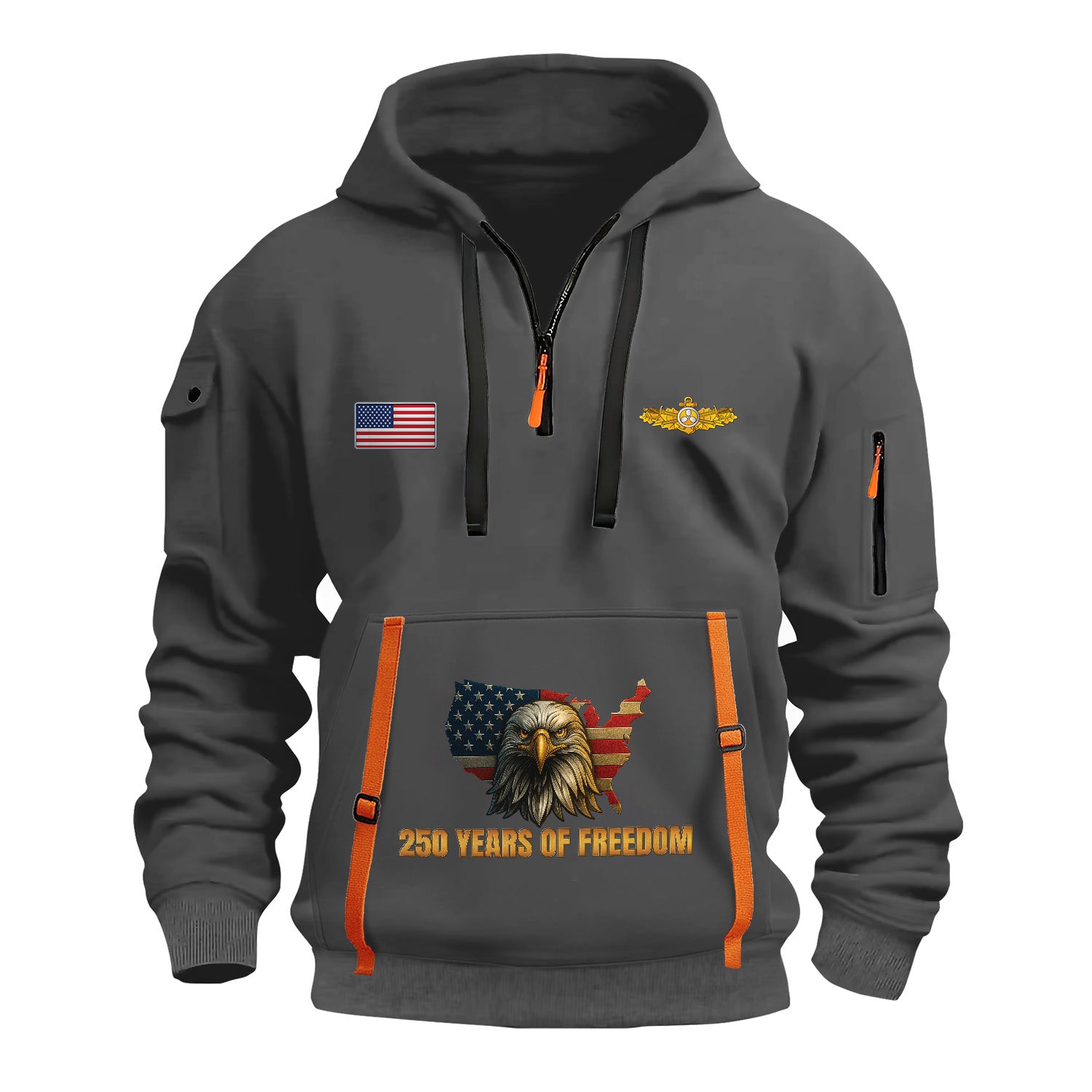 Personalized US Navy Quarter Zip Hoodie KRQZ09
