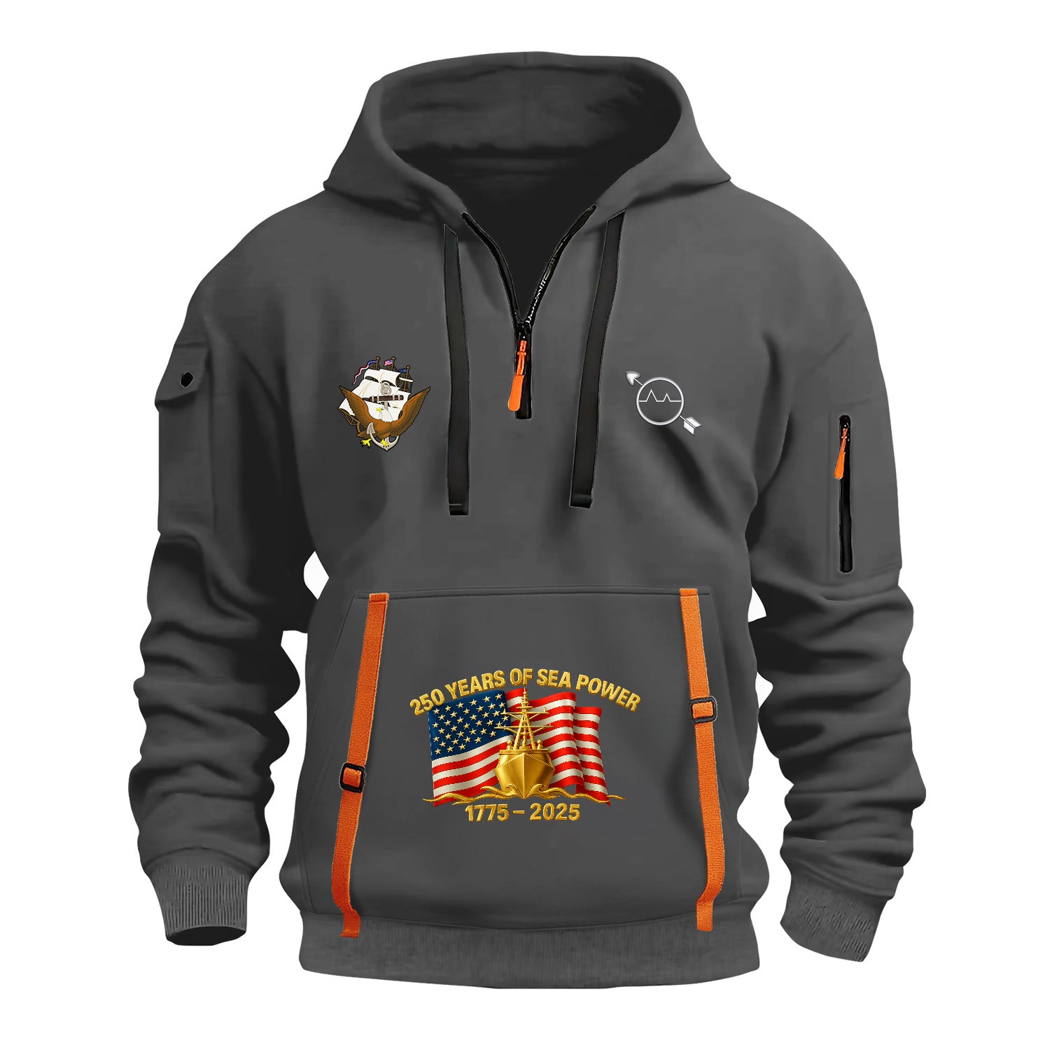 Personalized US Navy Quarter Zip Hoodie KRQZ06