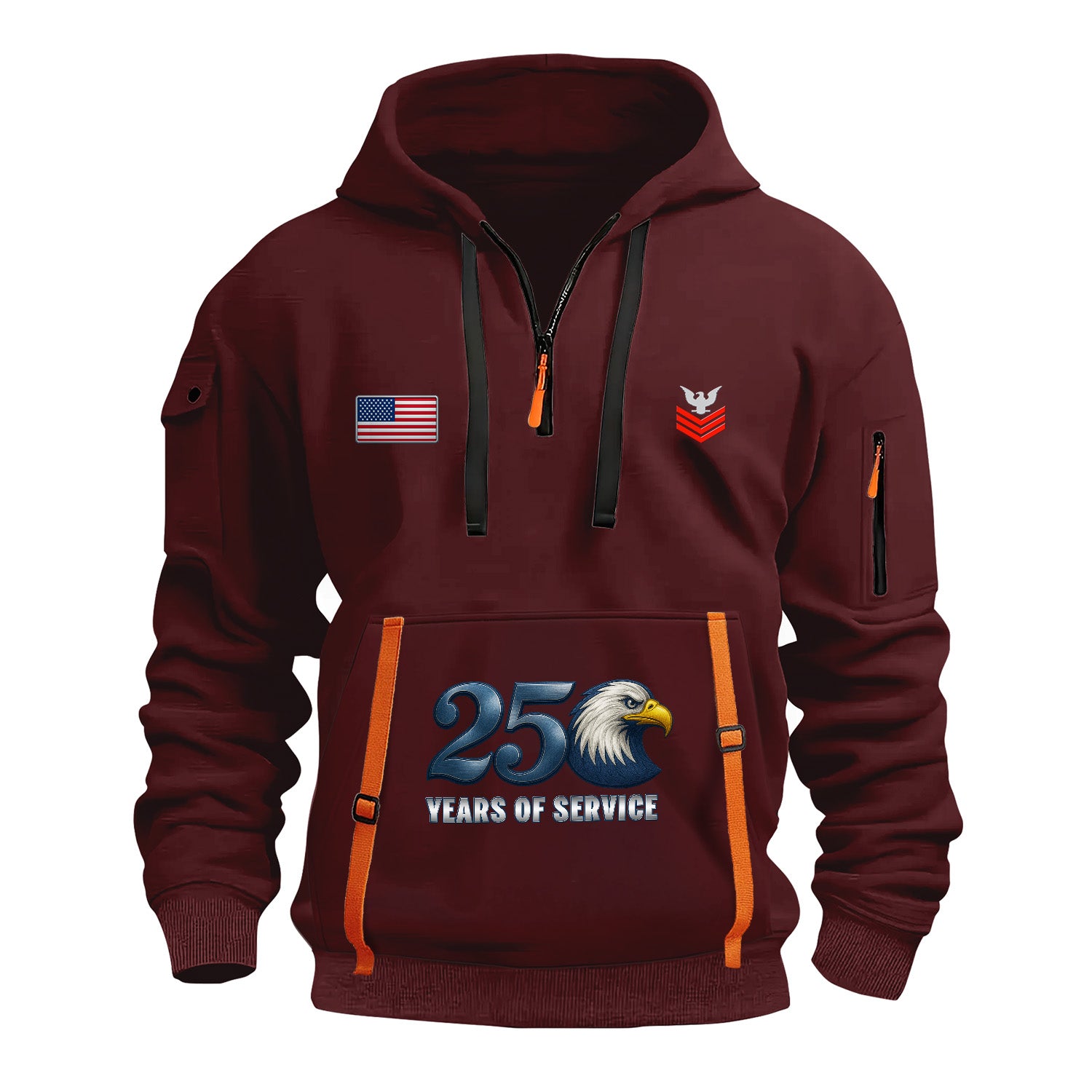 Personalized US Navy Quarter Zip Hoodie KRQZ08