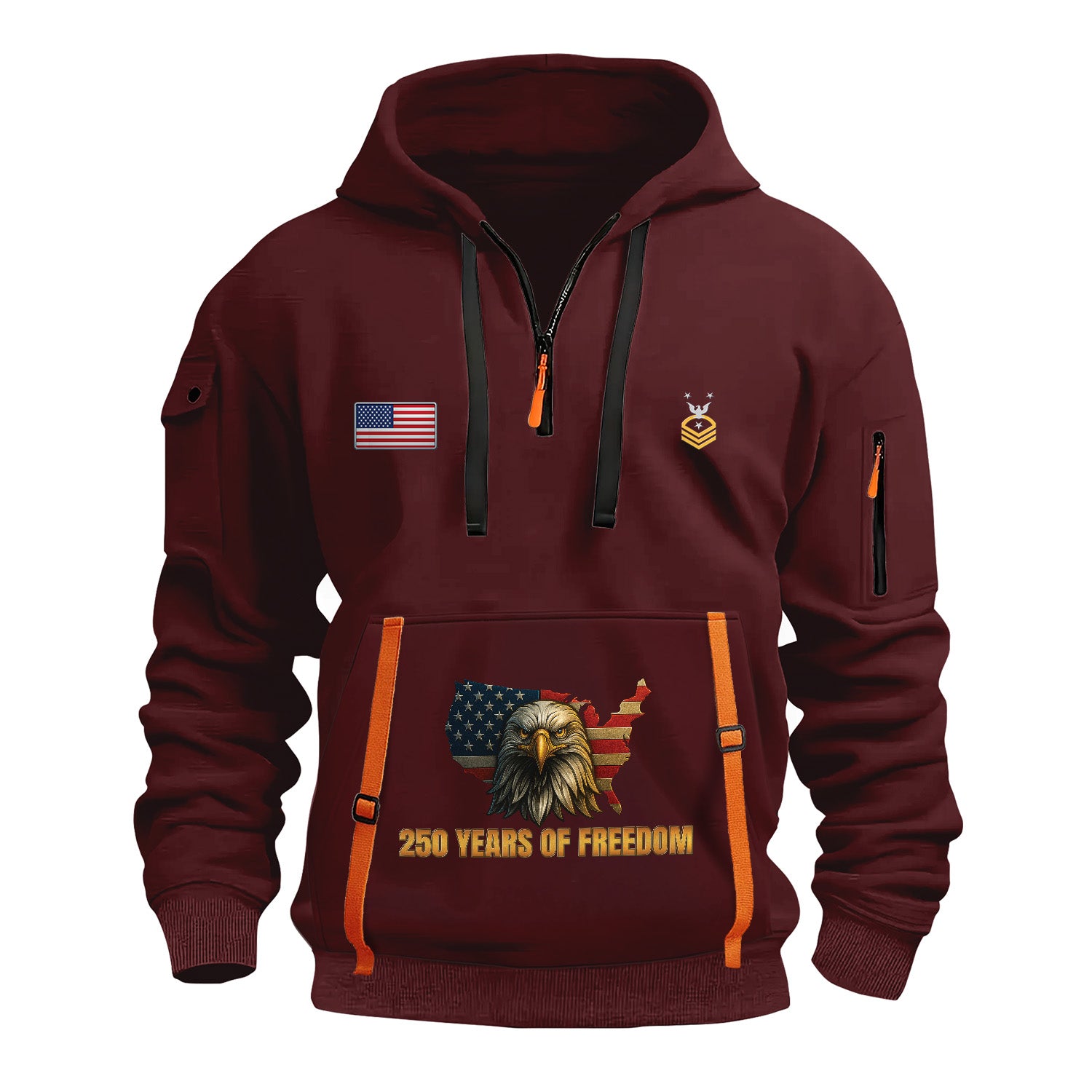 Personalized US Navy Quarter Zip Hoodie KRQZ09