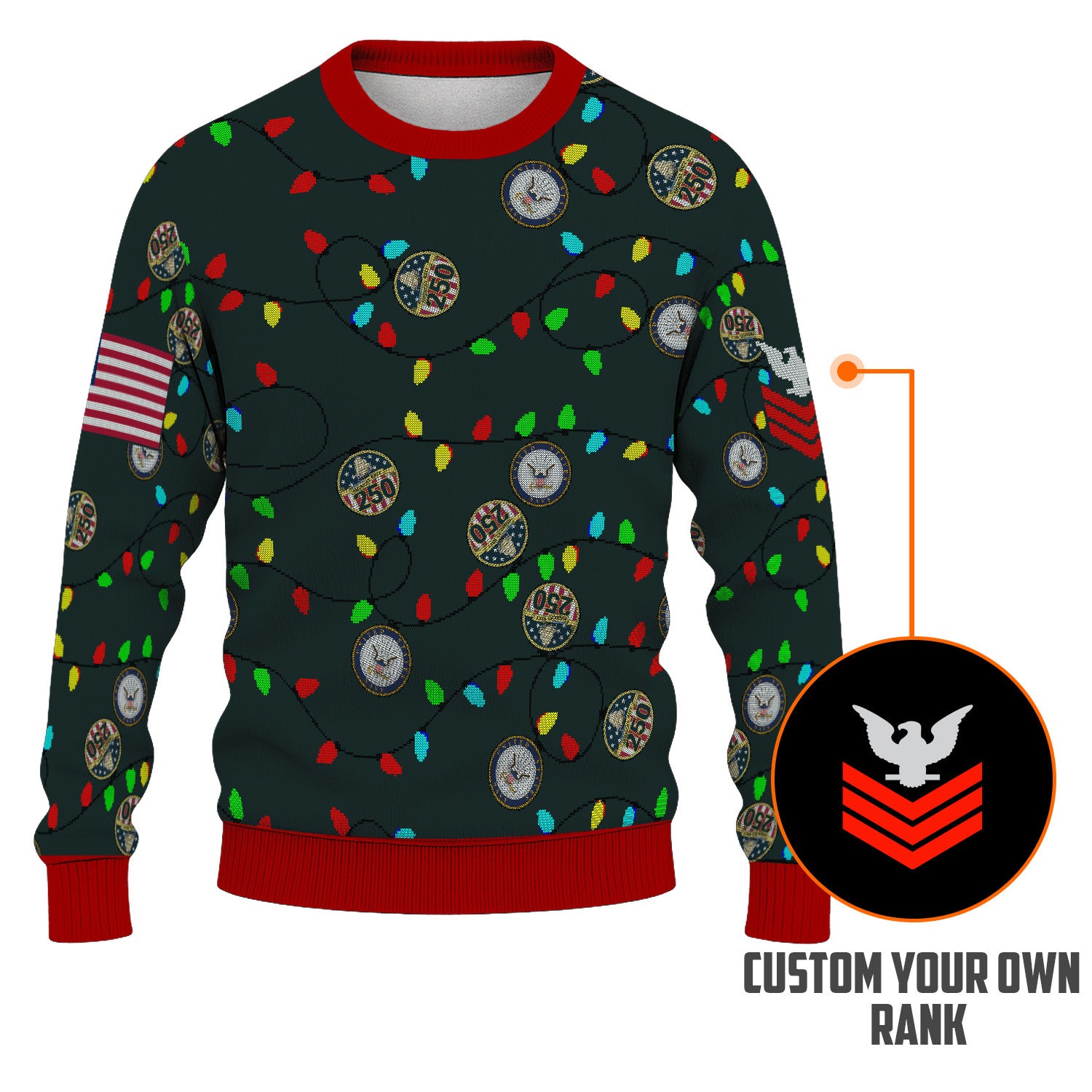 Personalized US Navy Christmas Ugly Sweater UST012