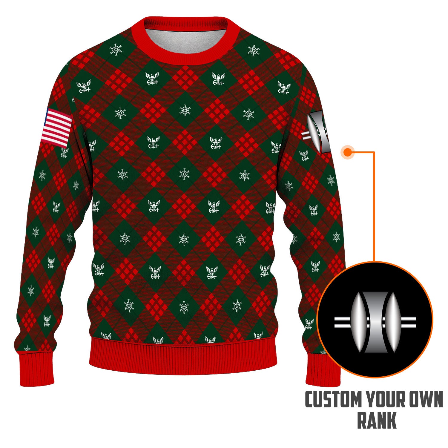 Personalized US Navy Christmas Ugly Sweater UST023