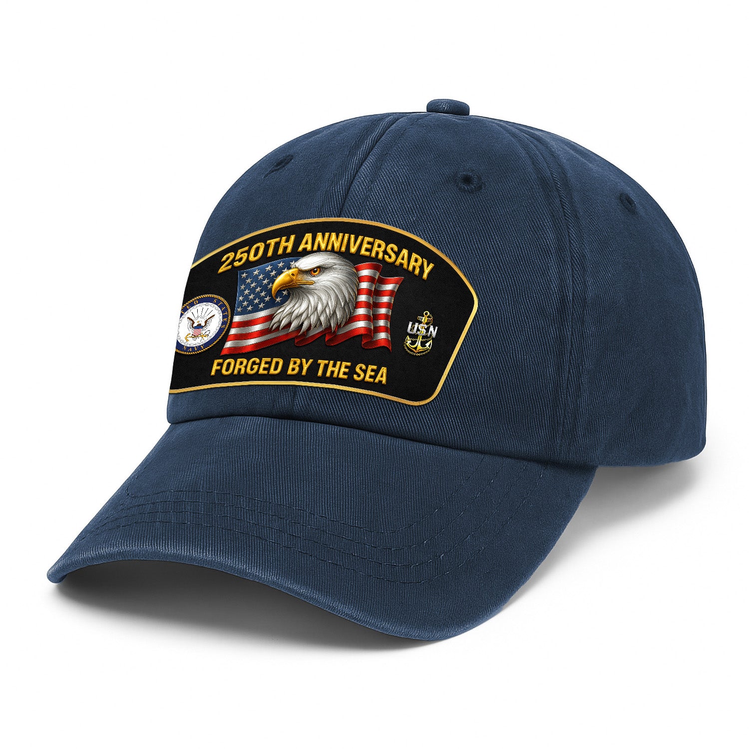 Custom Ranks & Text Premium Washed Denim Cap DC021