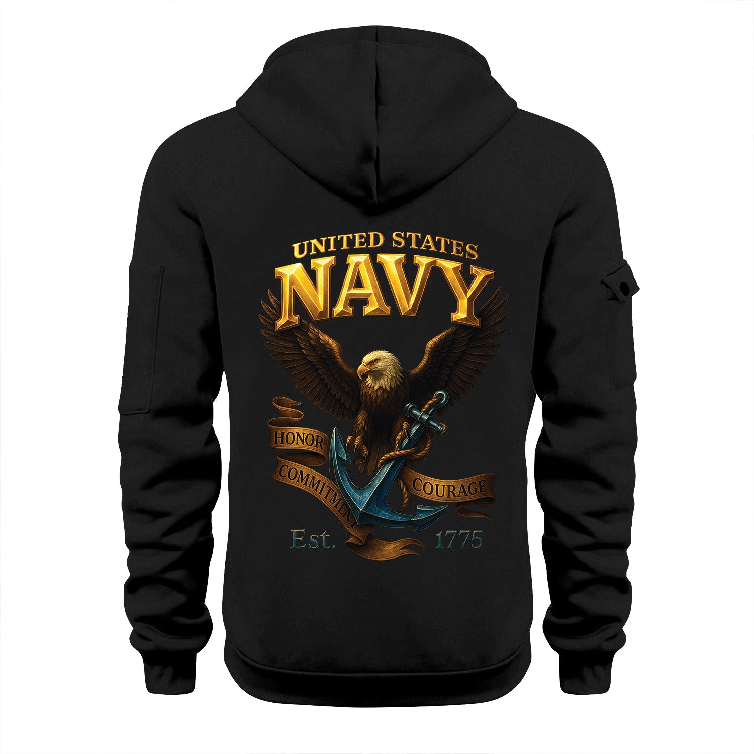 Personalized US Navy Quarter Zip Hoodie KRQZ01
