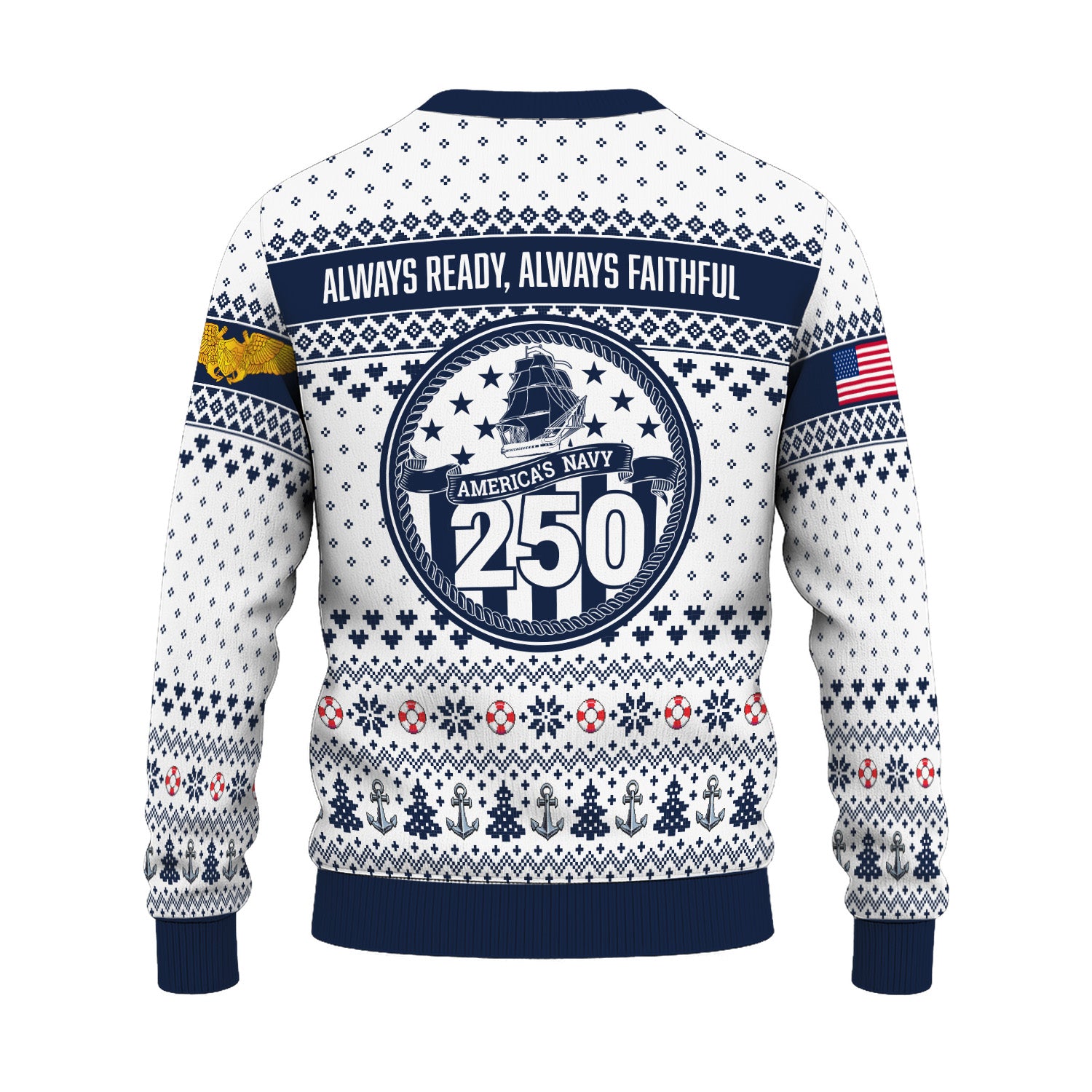 Personalized US Navy Christmas Ugly Sweater UST011