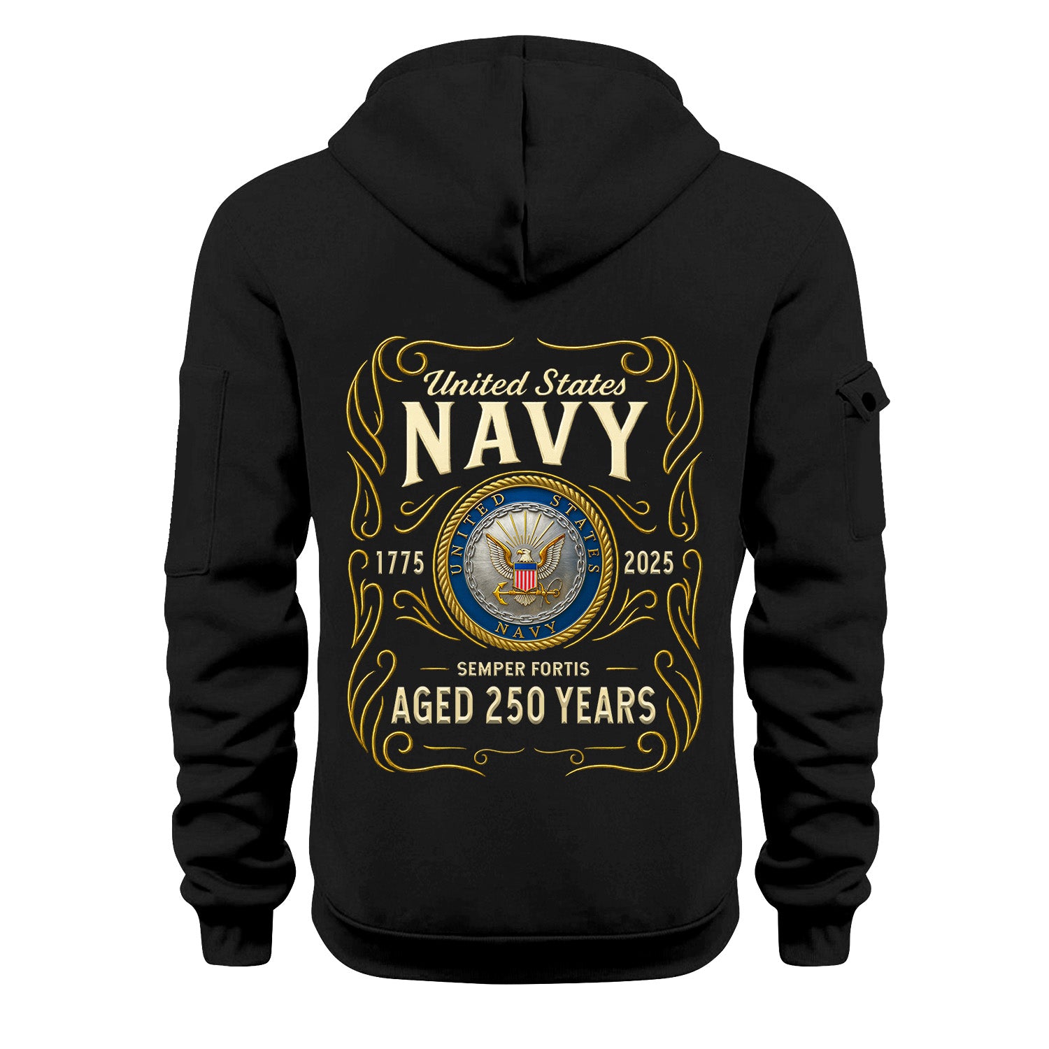 Personalized US Navy Quarter Zip Hoodie KRQZ04