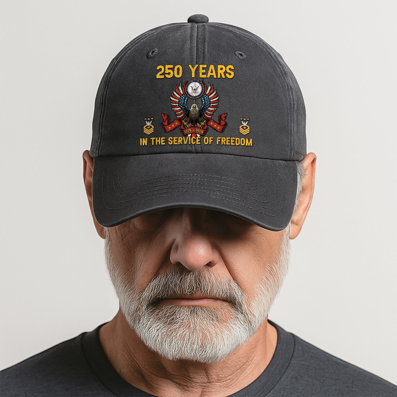 Custom Ranks & Text Premium Washed Denim Cap DC024