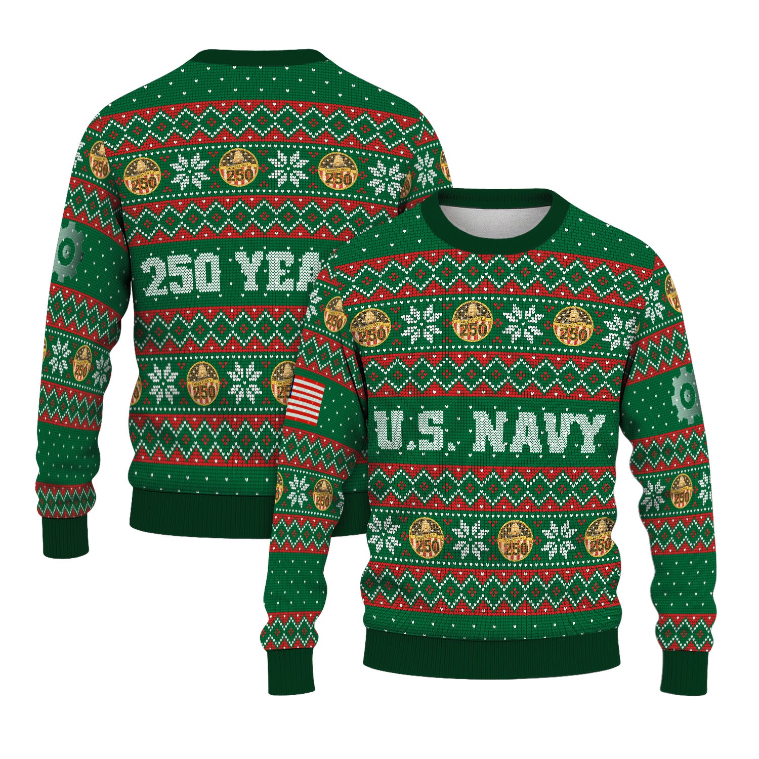 Personalized US Navy Christmas Ugly Sweater UST024