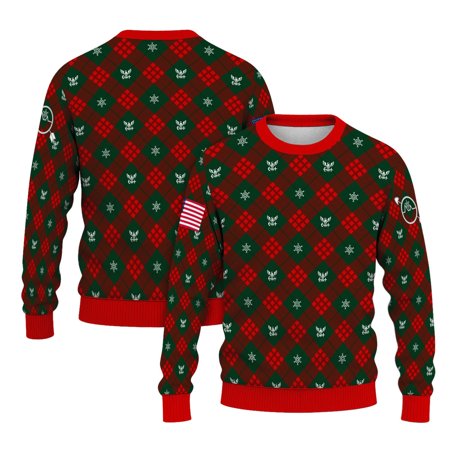 Personalized US Navy Christmas Ugly Sweater UST023