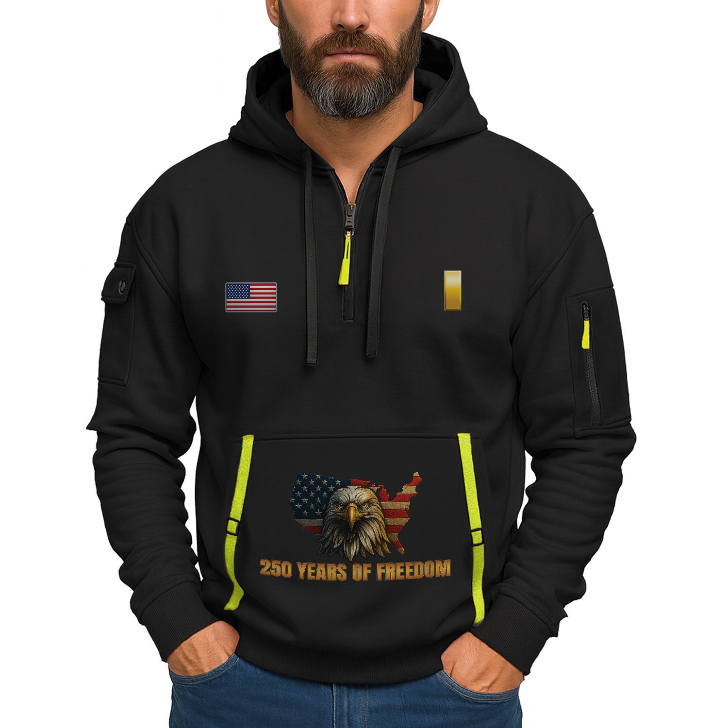 Personalized US Navy Quarter Zip Hoodie KRQZ09