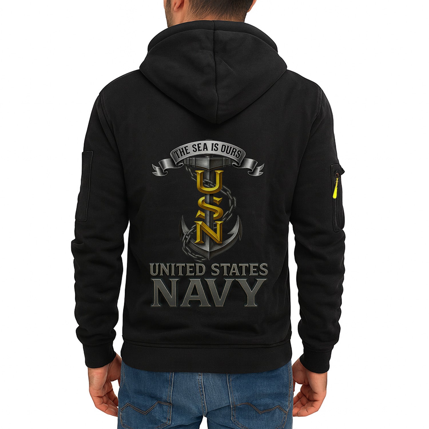 Personalized US Navy Quarter Zip Hoodie KRQZ03