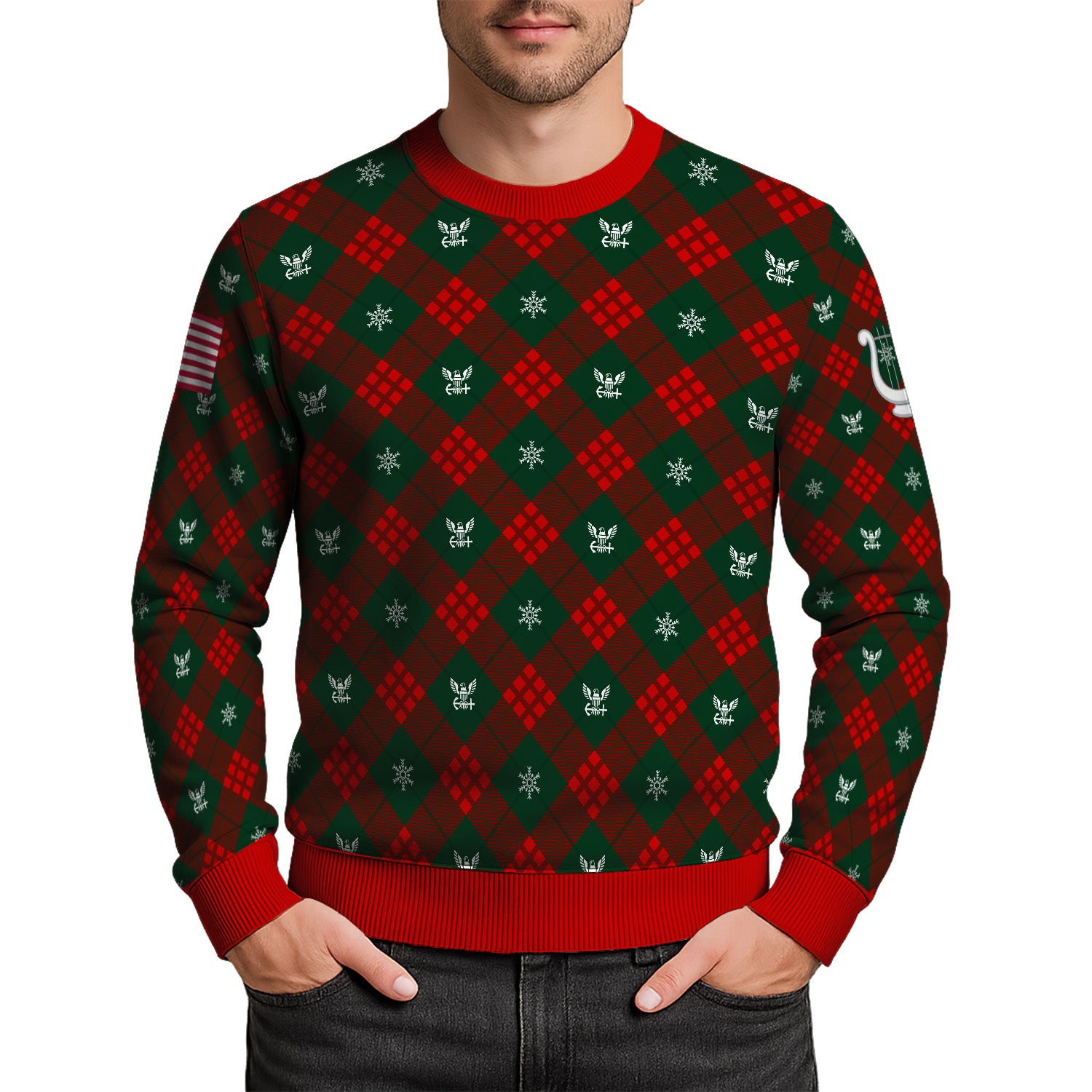 Personalized US Navy Christmas Ugly Sweater UST023