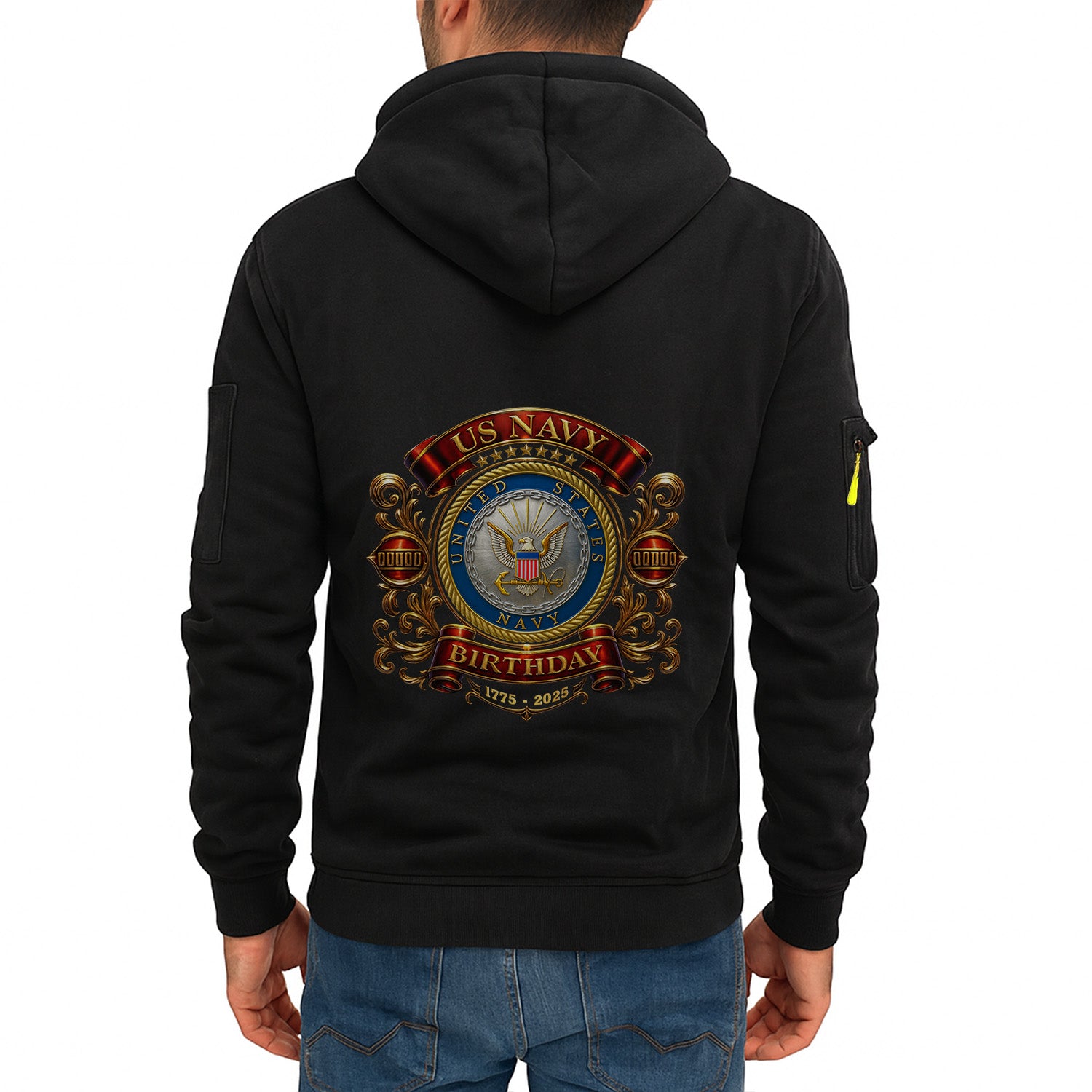Personalized US Navy Quarter Zip Hoodie KRQZ08