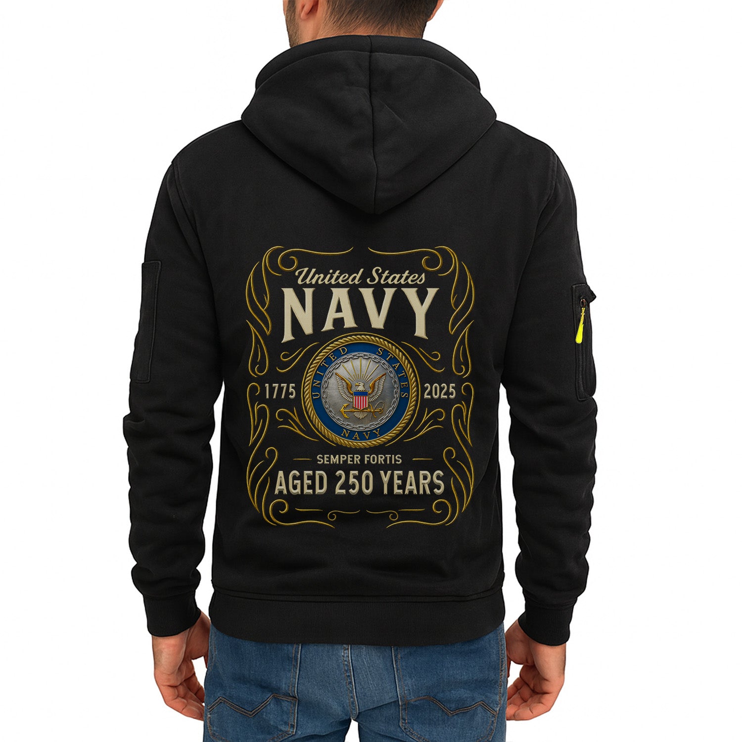 Personalized US Navy Quarter Zip Hoodie KRQZ04