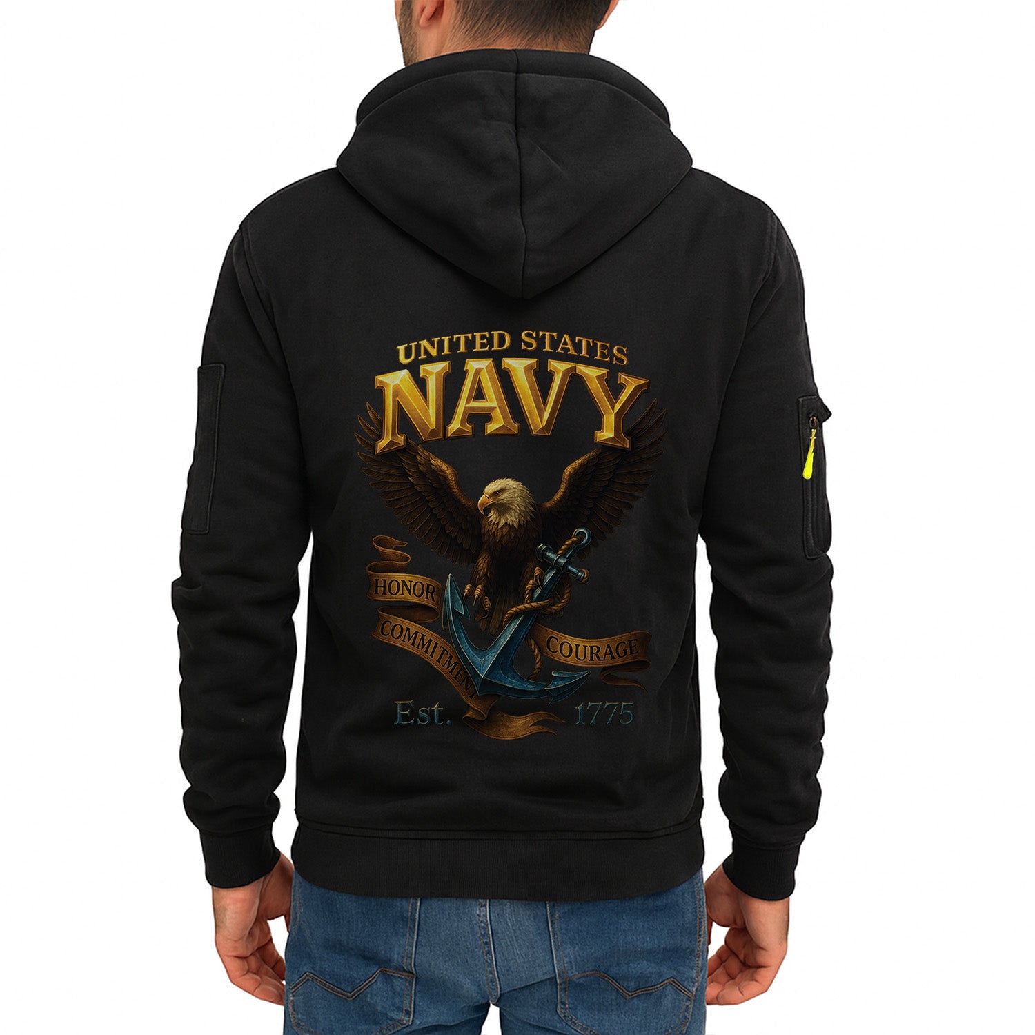 Personalized US Navy Quarter Zip Hoodie KRQZ01