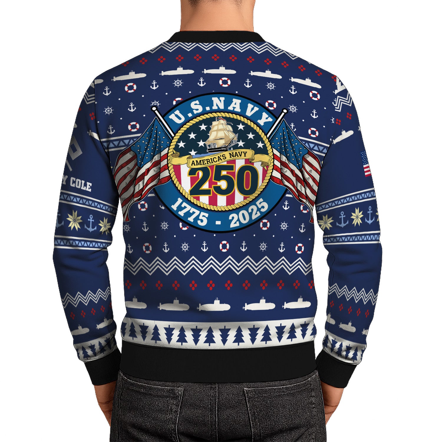 Personalized US Navy Christmas Ugly Sweater UST006