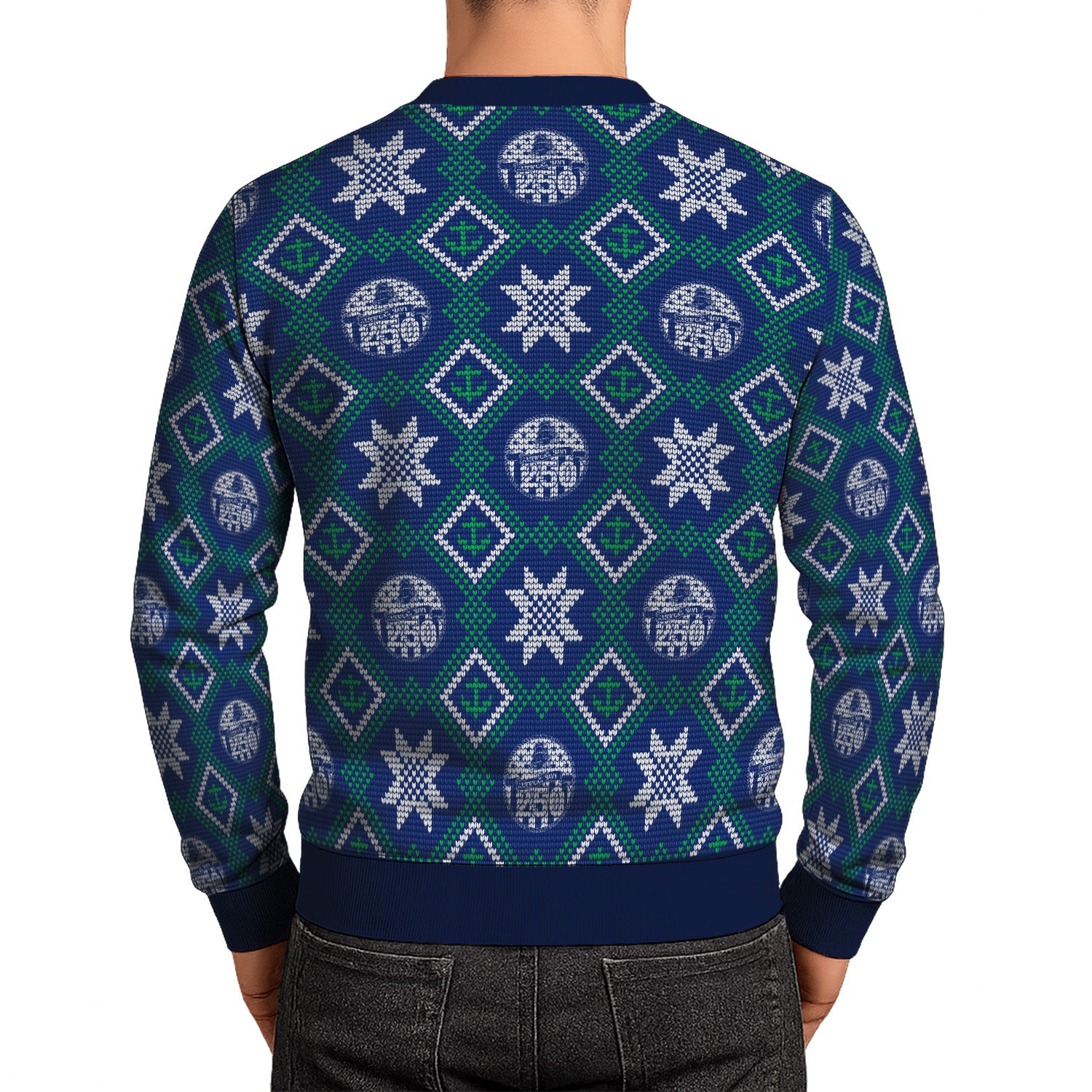 US Navy 250 America Pattern Christmas Ugly Sweater
