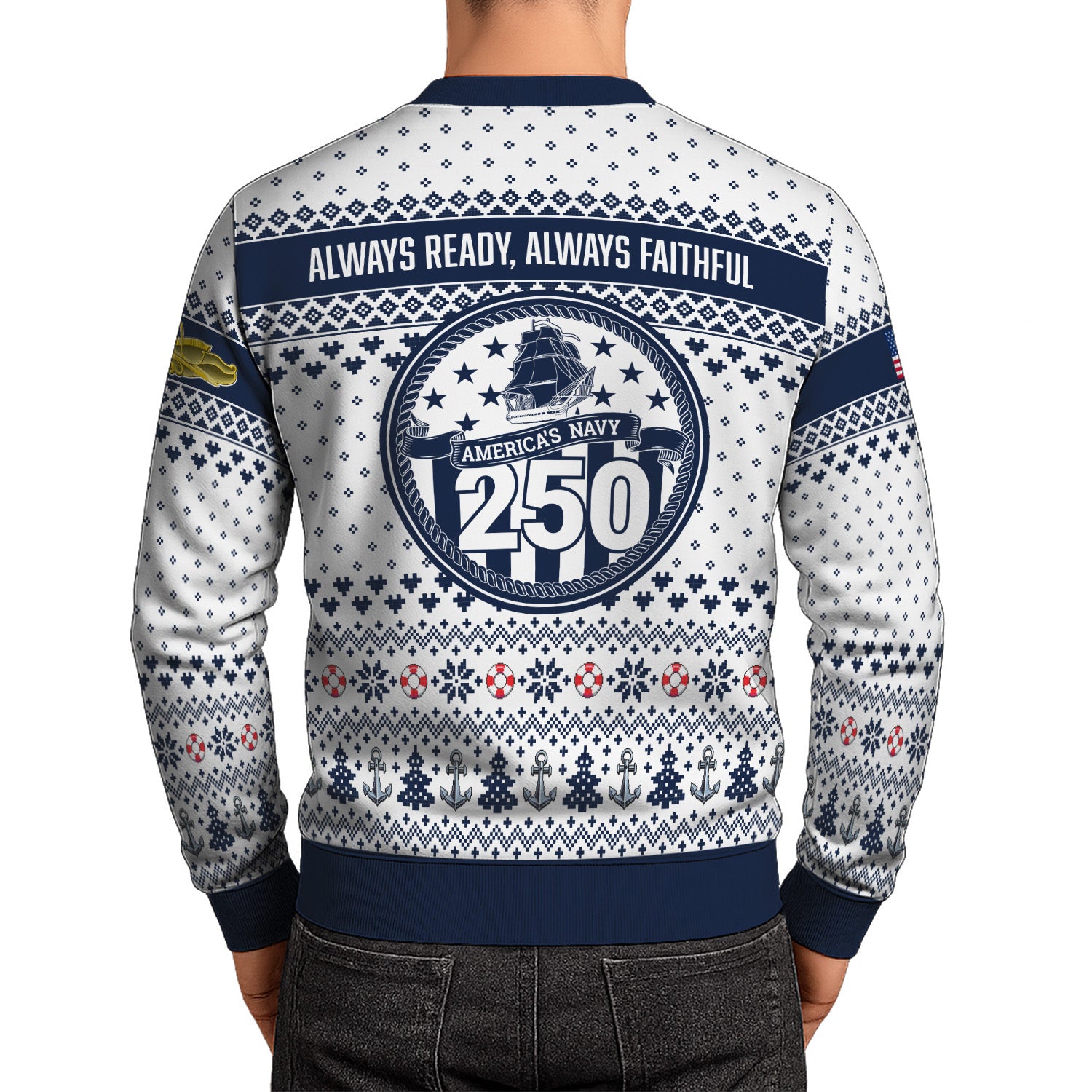 Personalized US Navy Christmas Ugly Sweater UST011