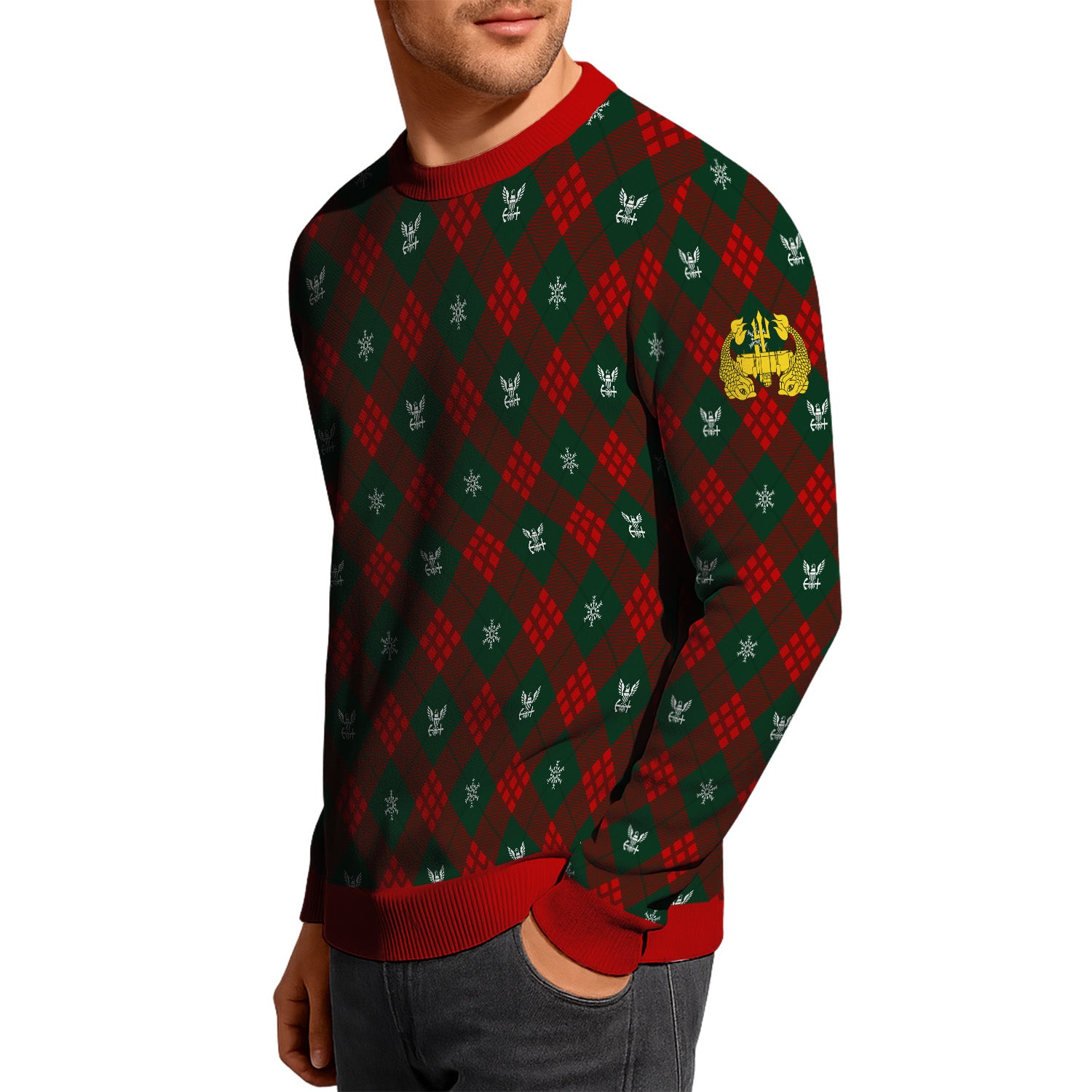 Personalized US Navy Christmas Ugly Sweater UST023