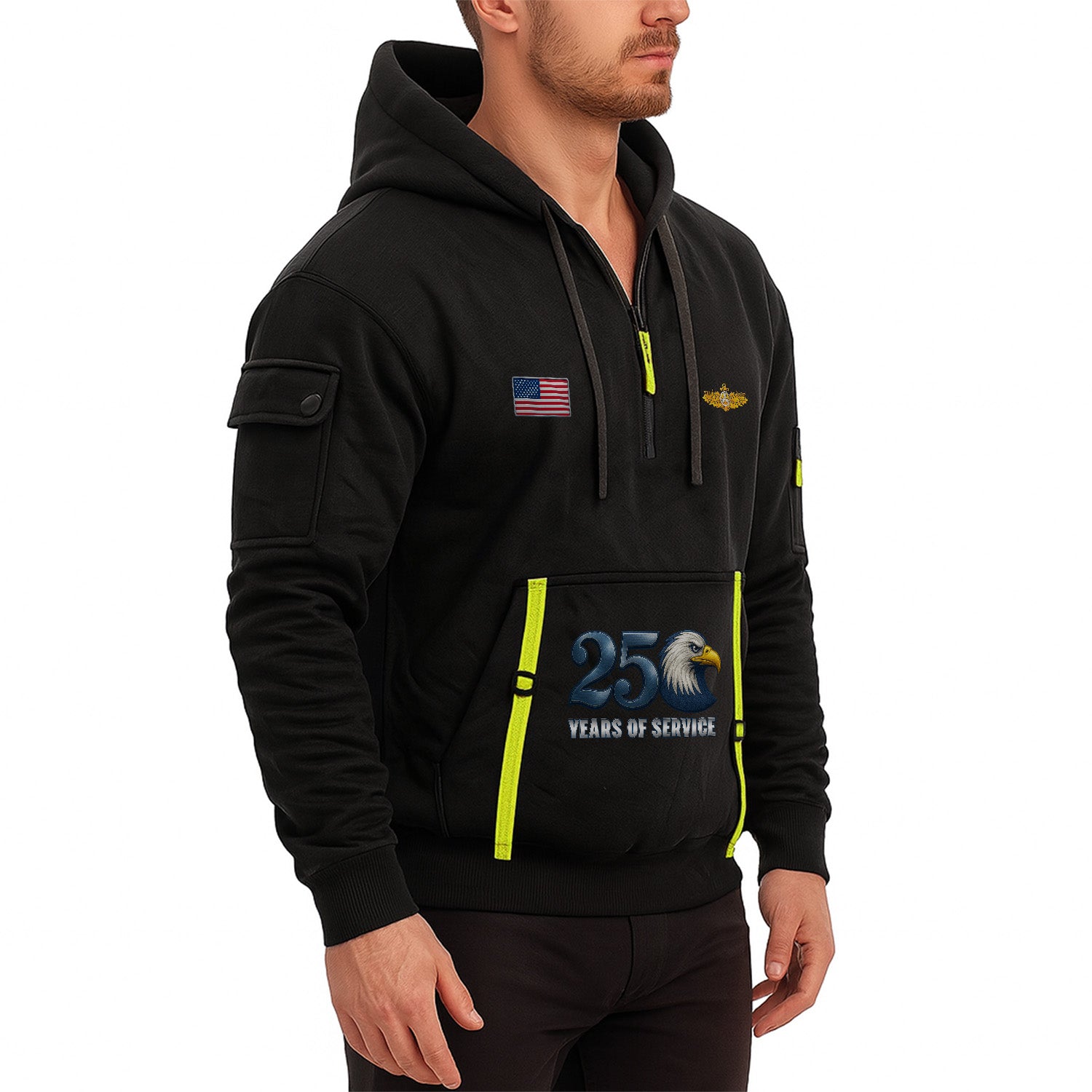 Personalized US Navy Quarter Zip Hoodie KRQZ08
