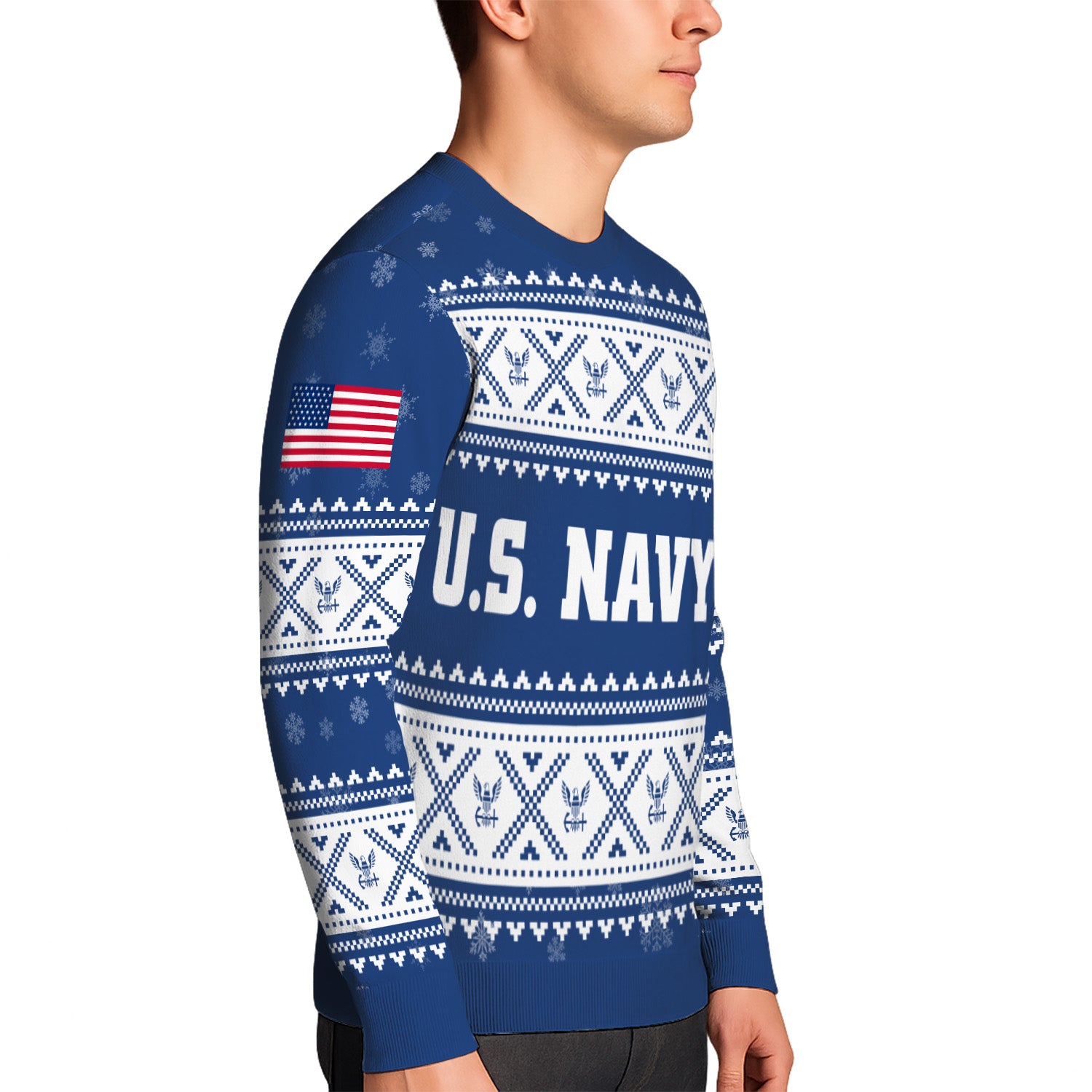 Personalized US Navy Christmas Ugly Sweater UST010