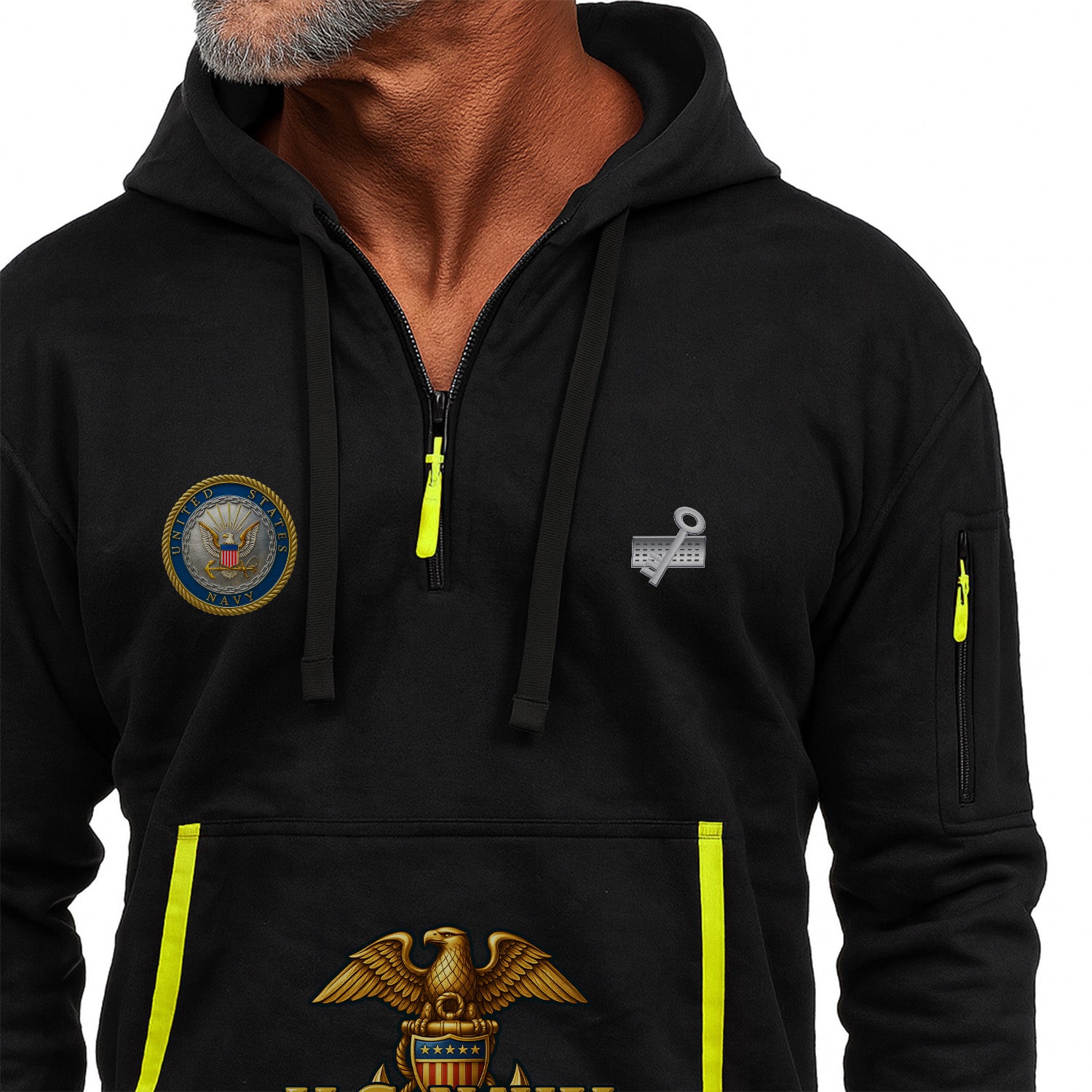 Personalized US Navy Quarter Zip Hoodie KRQZ04