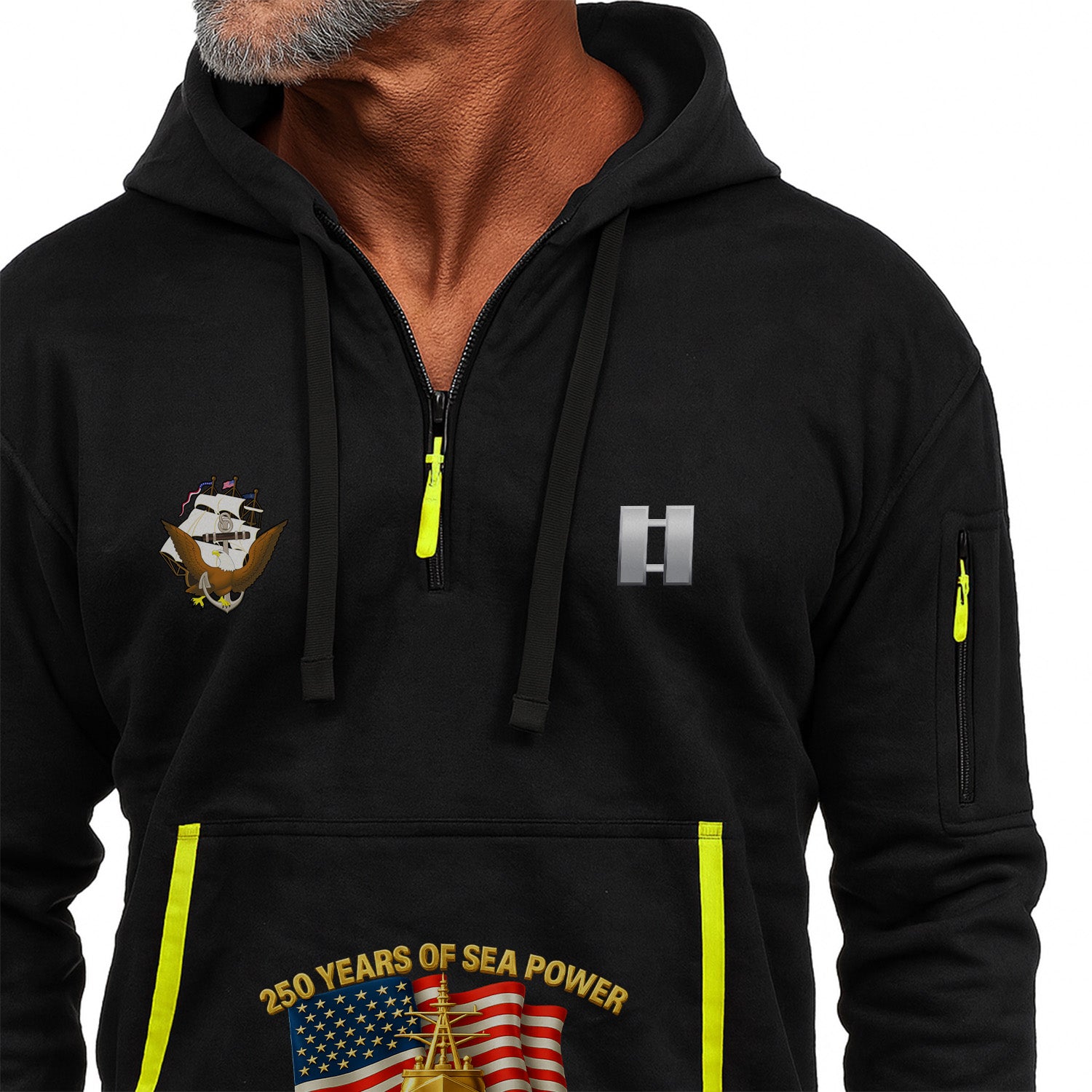 Personalized US Navy Quarter Zip Hoodie KRQZ06