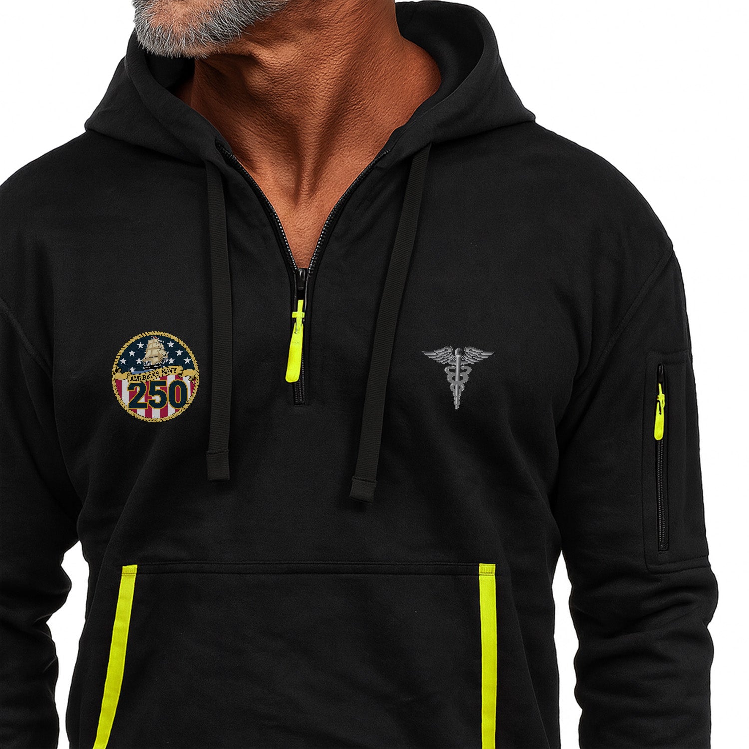Personalized US Navy Quarter Zip Hoodie KRQZ01