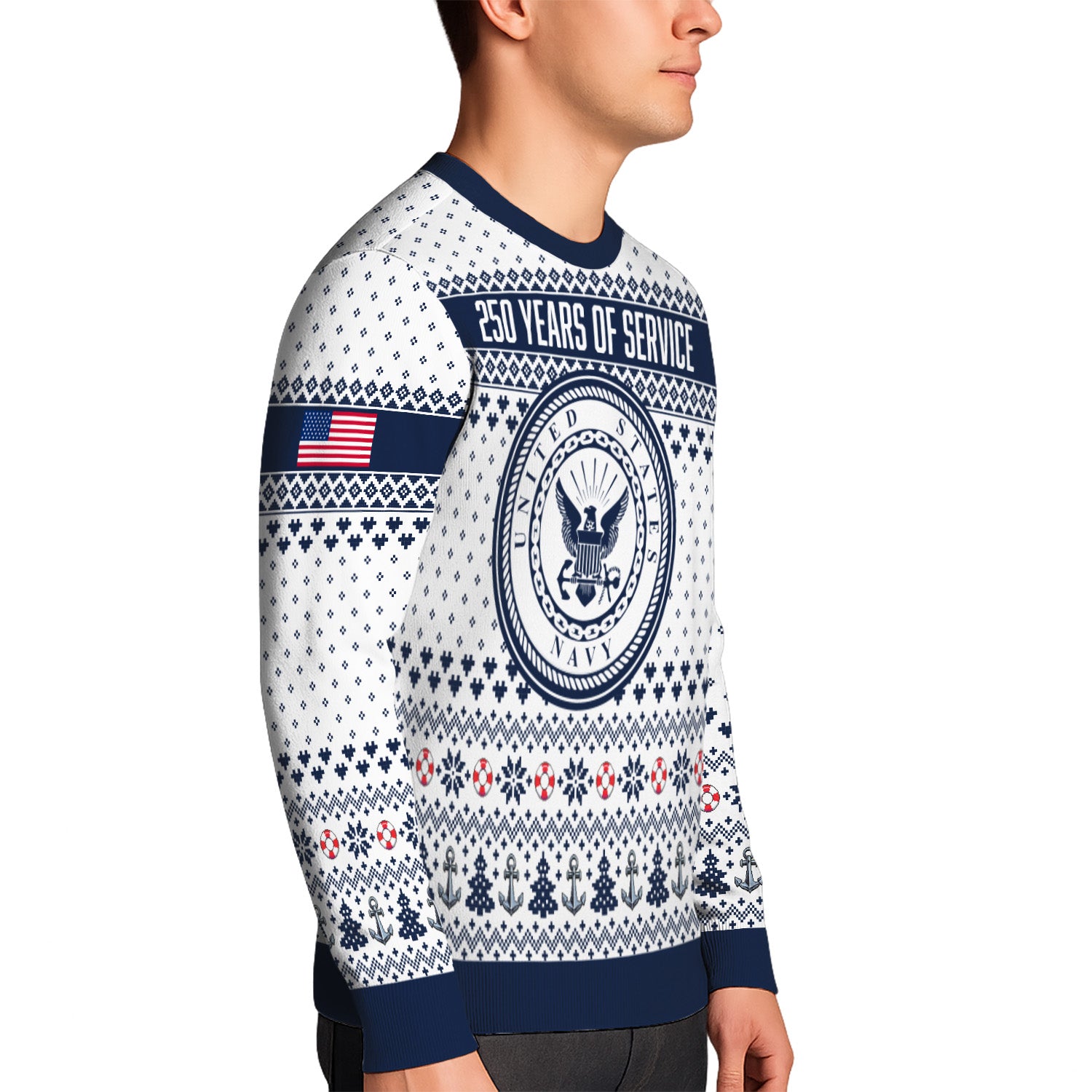 Personalized US Navy Christmas Ugly Sweater UST011