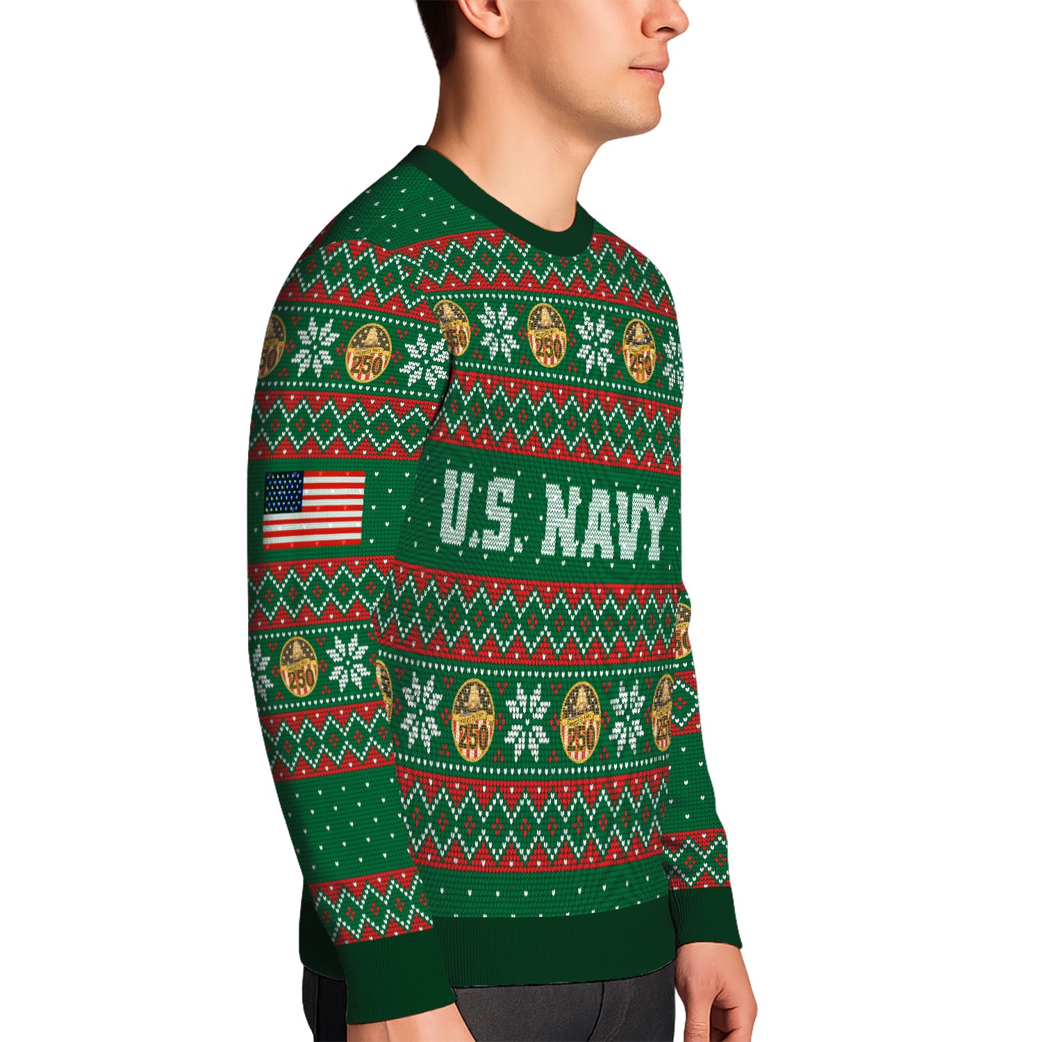 Personalized US Navy Christmas Ugly Sweater UST024