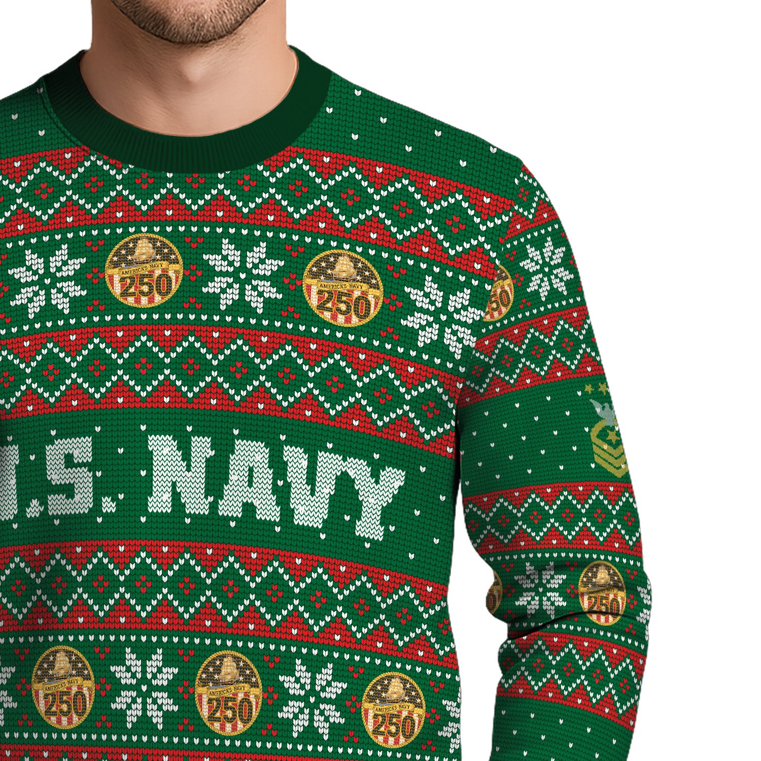 Personalized US Navy Christmas Ugly Sweater UST024