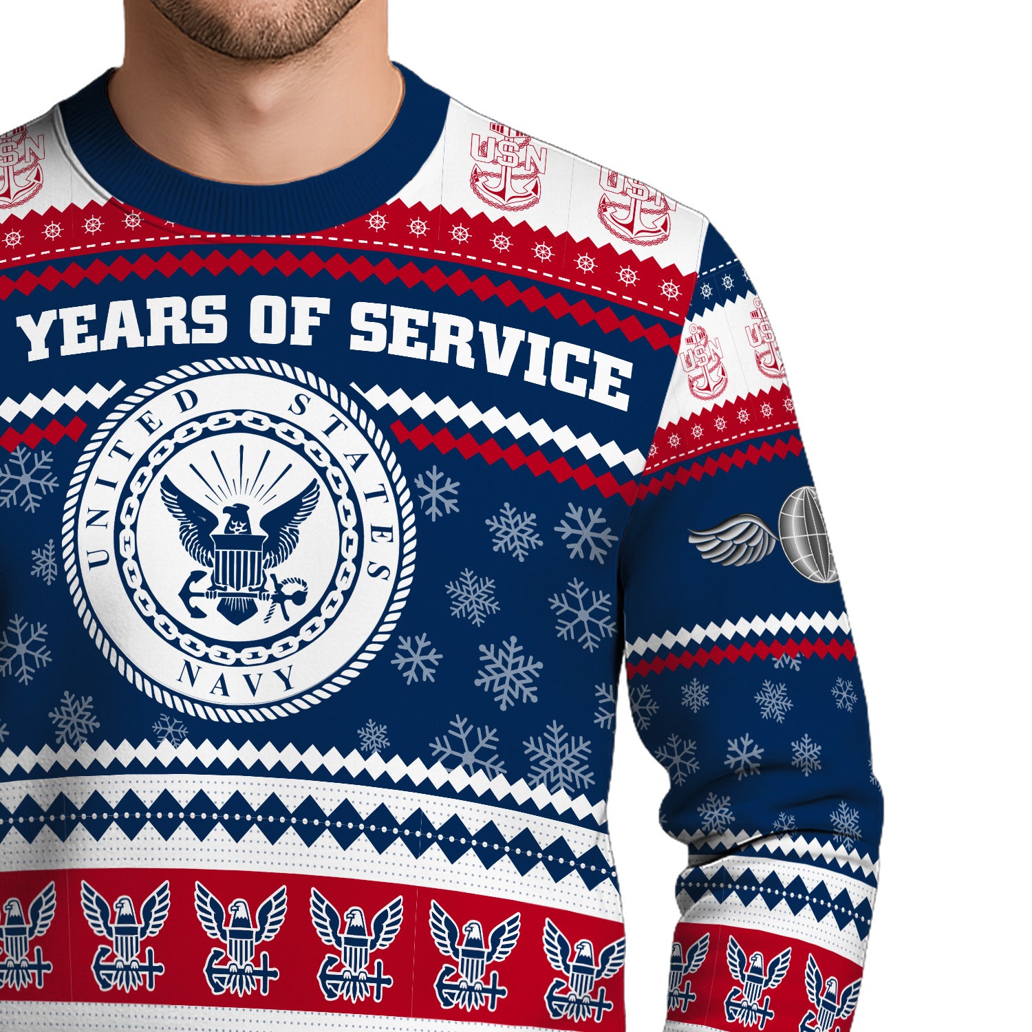 Personalized US Navy Christmas Ugly Sweater UST008