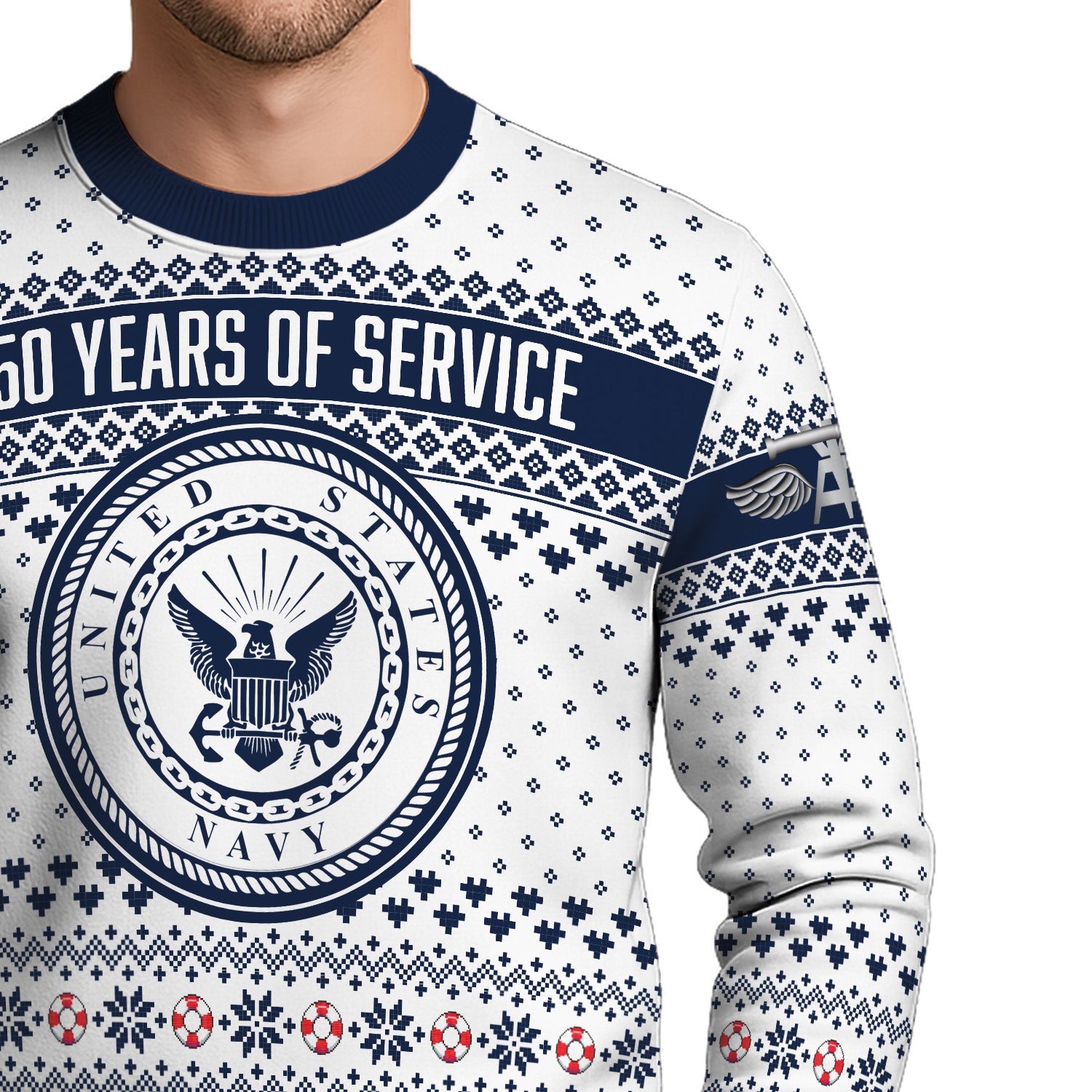 Personalized US Navy Christmas Ugly Sweater UST011