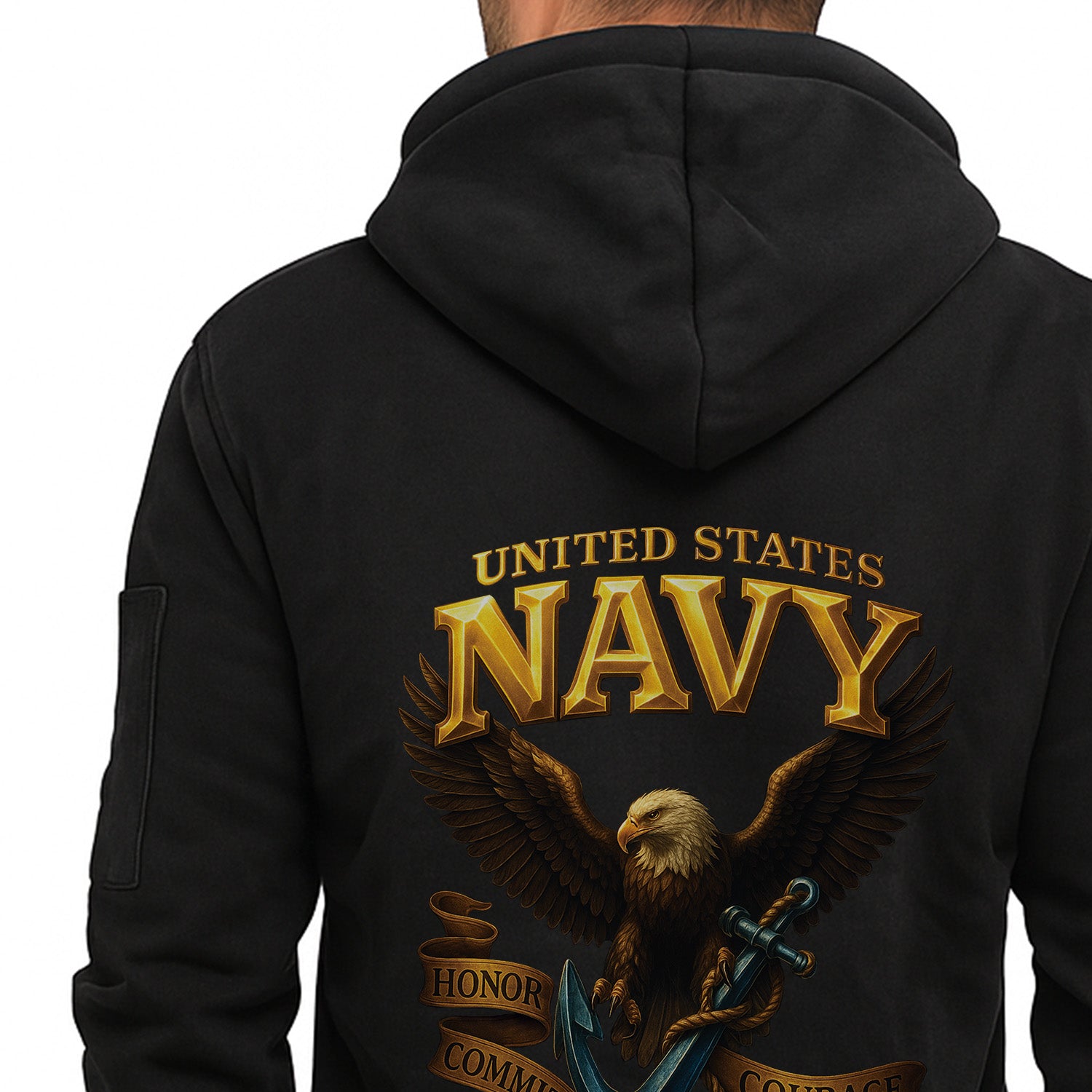 Personalized US Navy Quarter Zip Hoodie KRQZ01